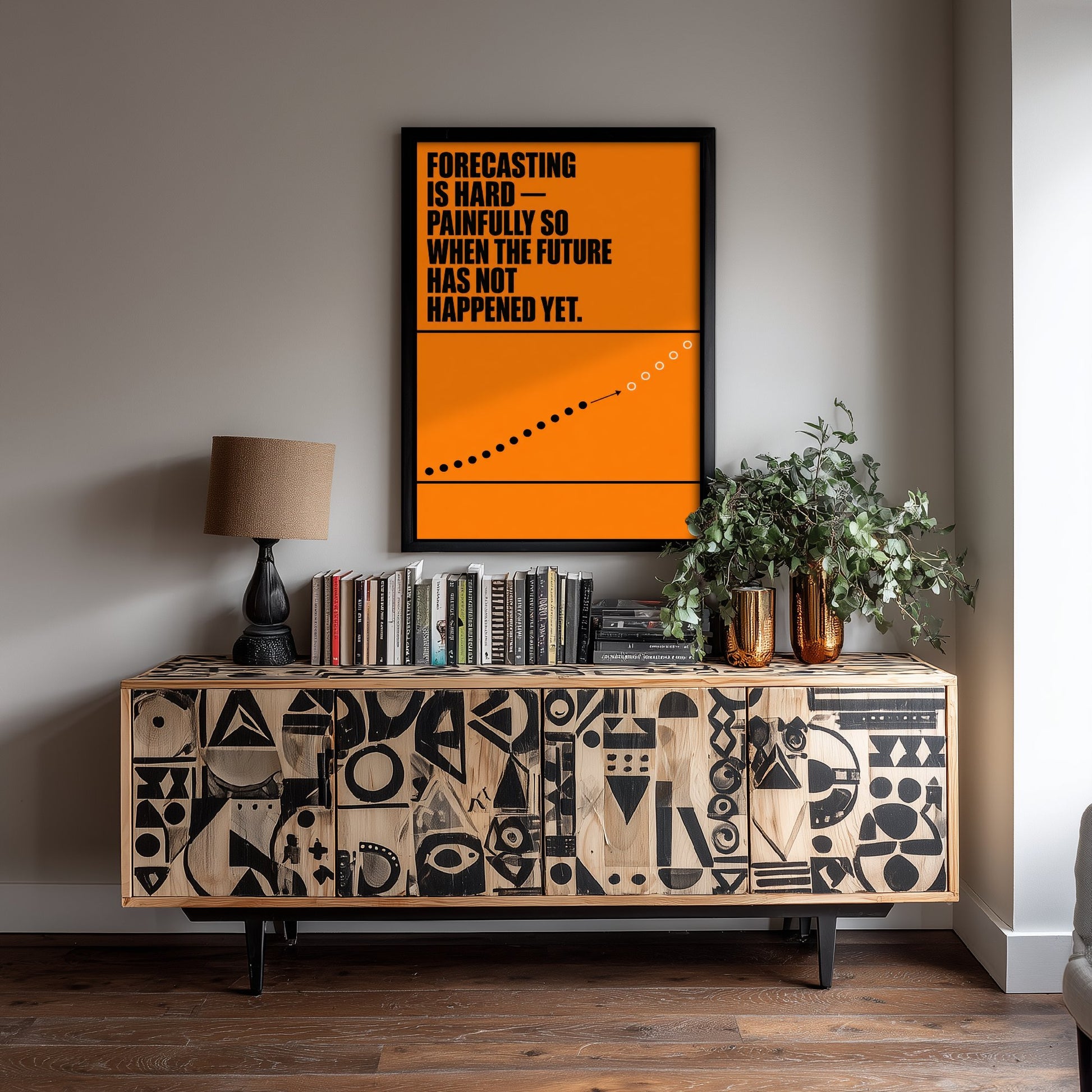 Machine Learning Quote Art Print - Forecasting Is Hard the Future Has Not Happened - AI Poster Illustration V2 1/3