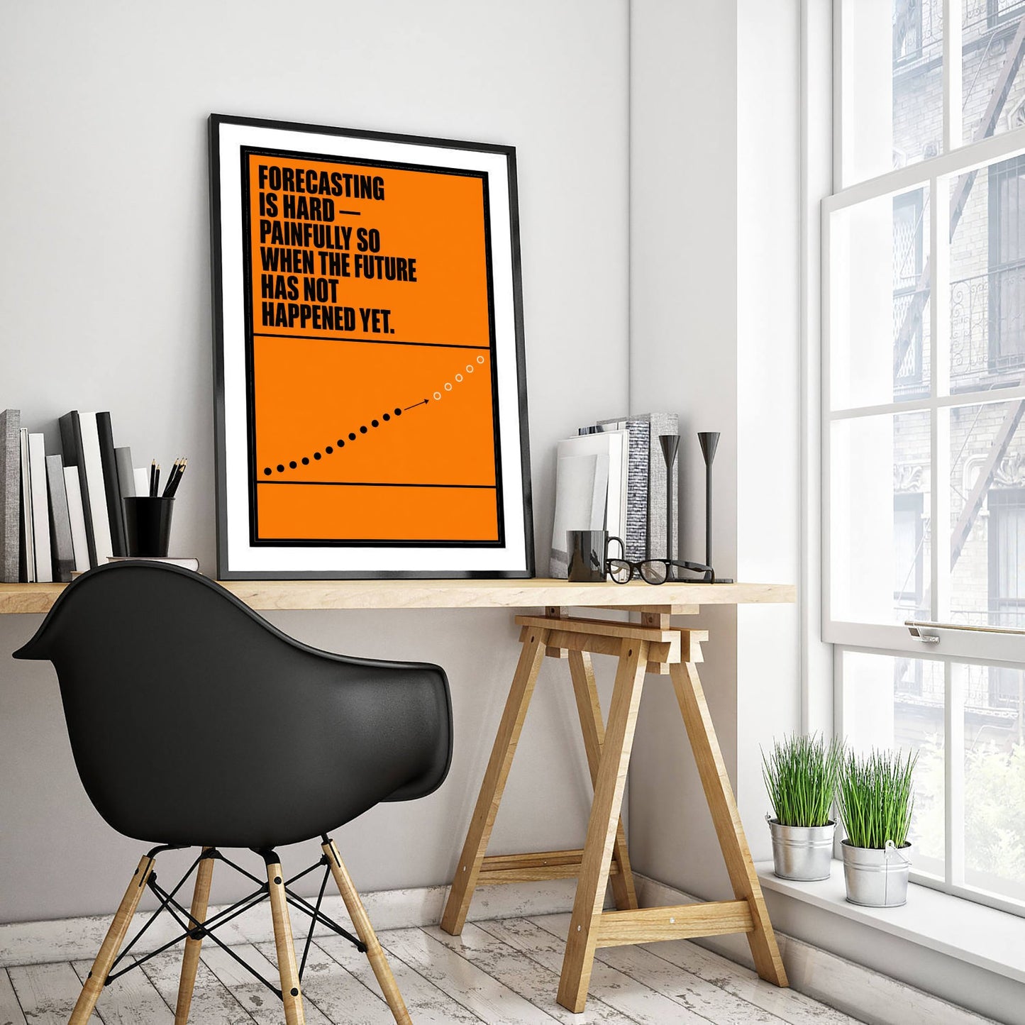 Machine Learning Quote Art Print - Forecasting Is Hard the Future Has Not Happened - AI Poster Illustration V2 1/3