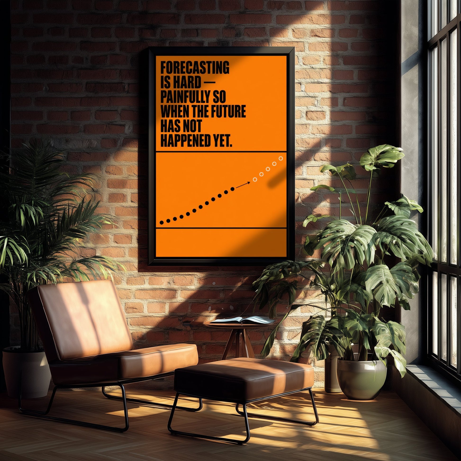 Machine Learning Quote Art Print - Forecasting Is Hard the Future Has Not Happened - AI Poster Illustration V2 1/3