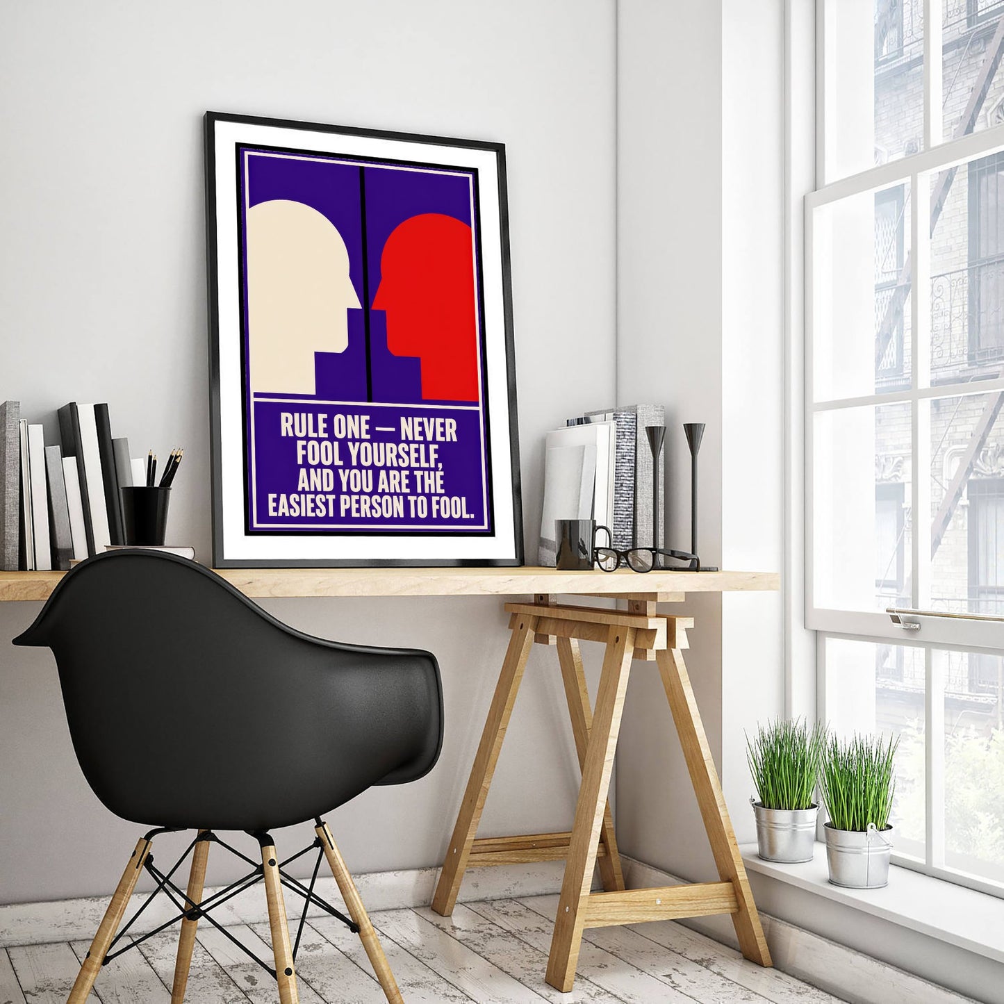 Machine Learning Quote Art Print - Never Fool Yourself You Are the Easiest to Fool - AI Poster Illustration V2 2/3