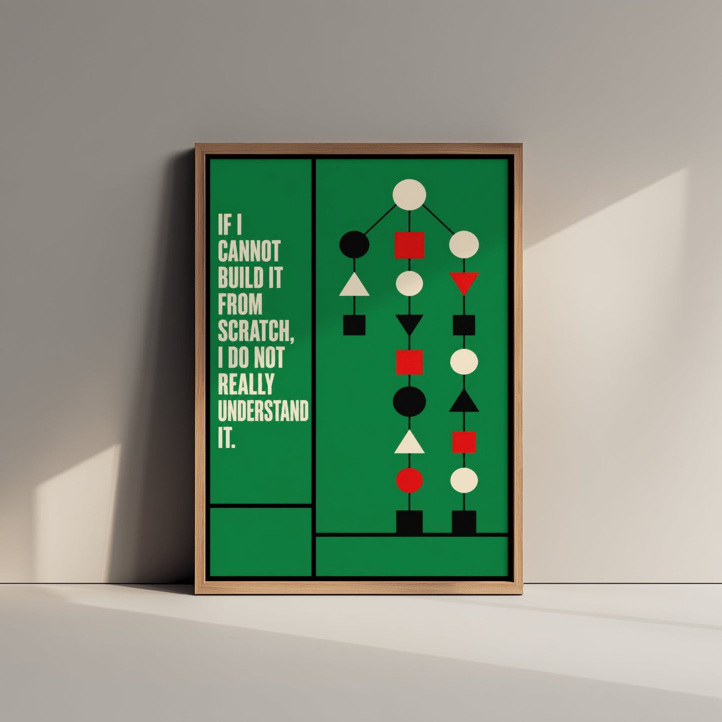 Machine Learning Quote Art Print - If I Cannot Build It I Do Not Understand It - AI Poster Illustration V2 3/3