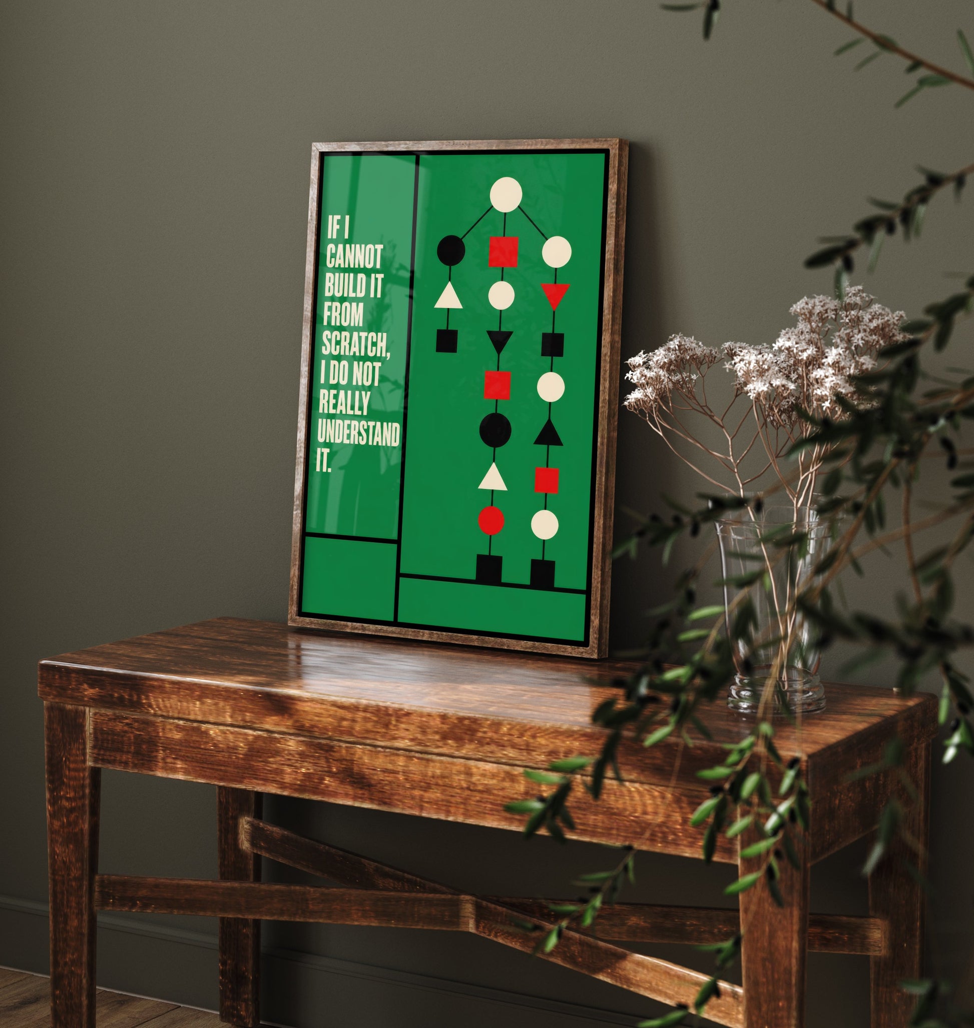 Machine Learning Quote Art Print - If I Cannot Build It I Do Not Understand It - AI Poster Illustration V2 3/3