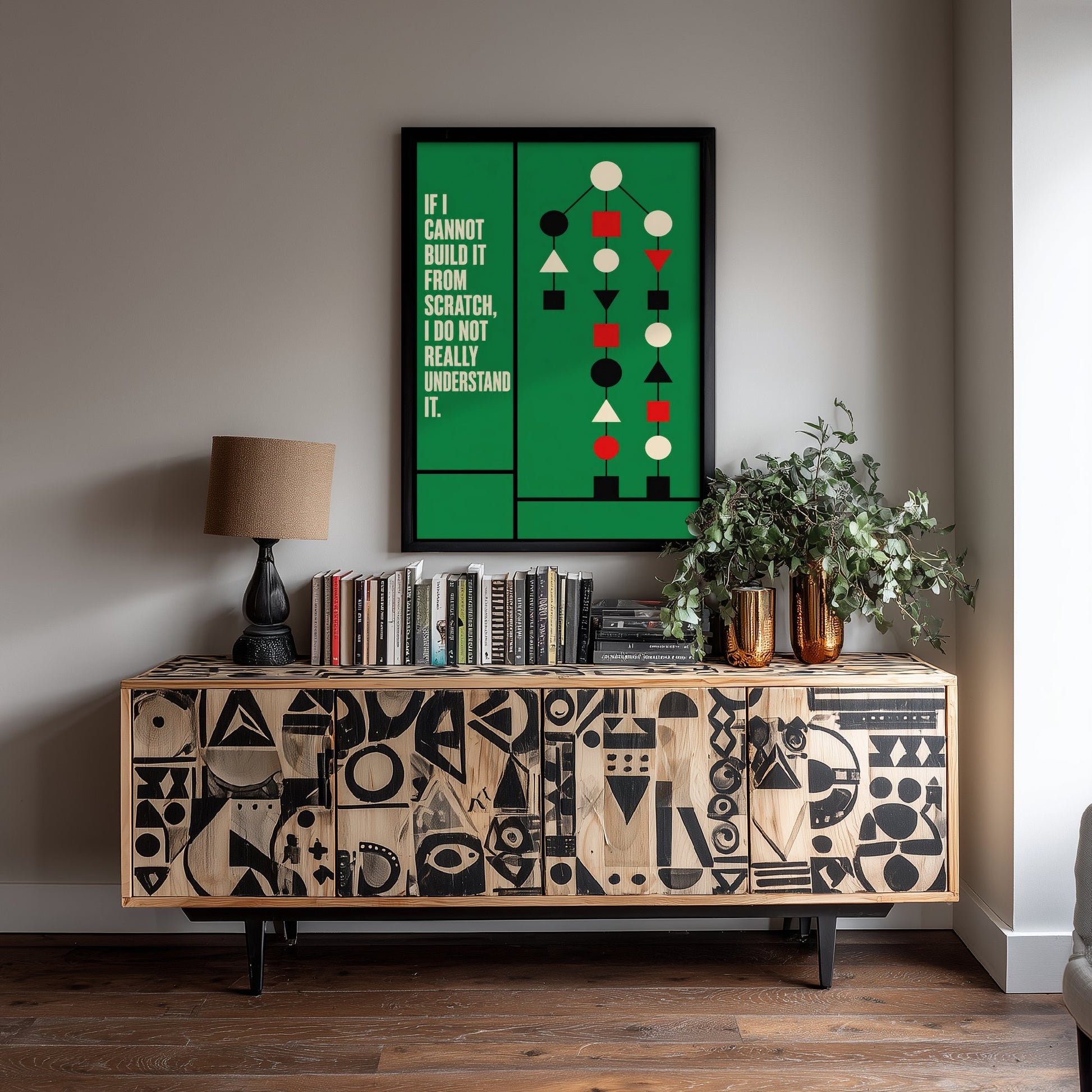 Machine Learning Quote Art Print - If I Cannot Build It I Do Not Understand It - AI Poster Illustration V2 3/3