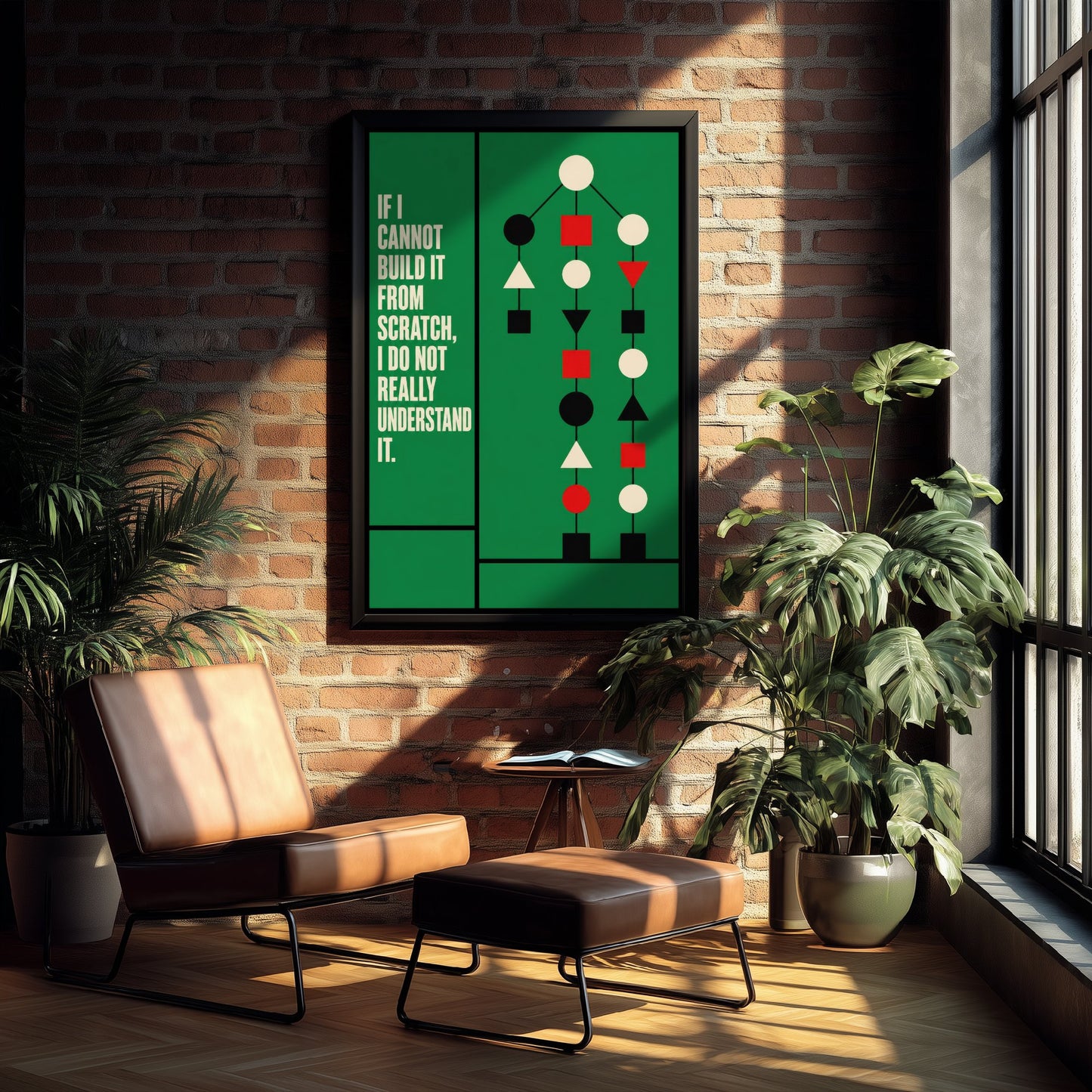 Machine Learning Quote Art Print - If I Cannot Build It I Do Not Understand It - AI Poster Illustration V2 3/3