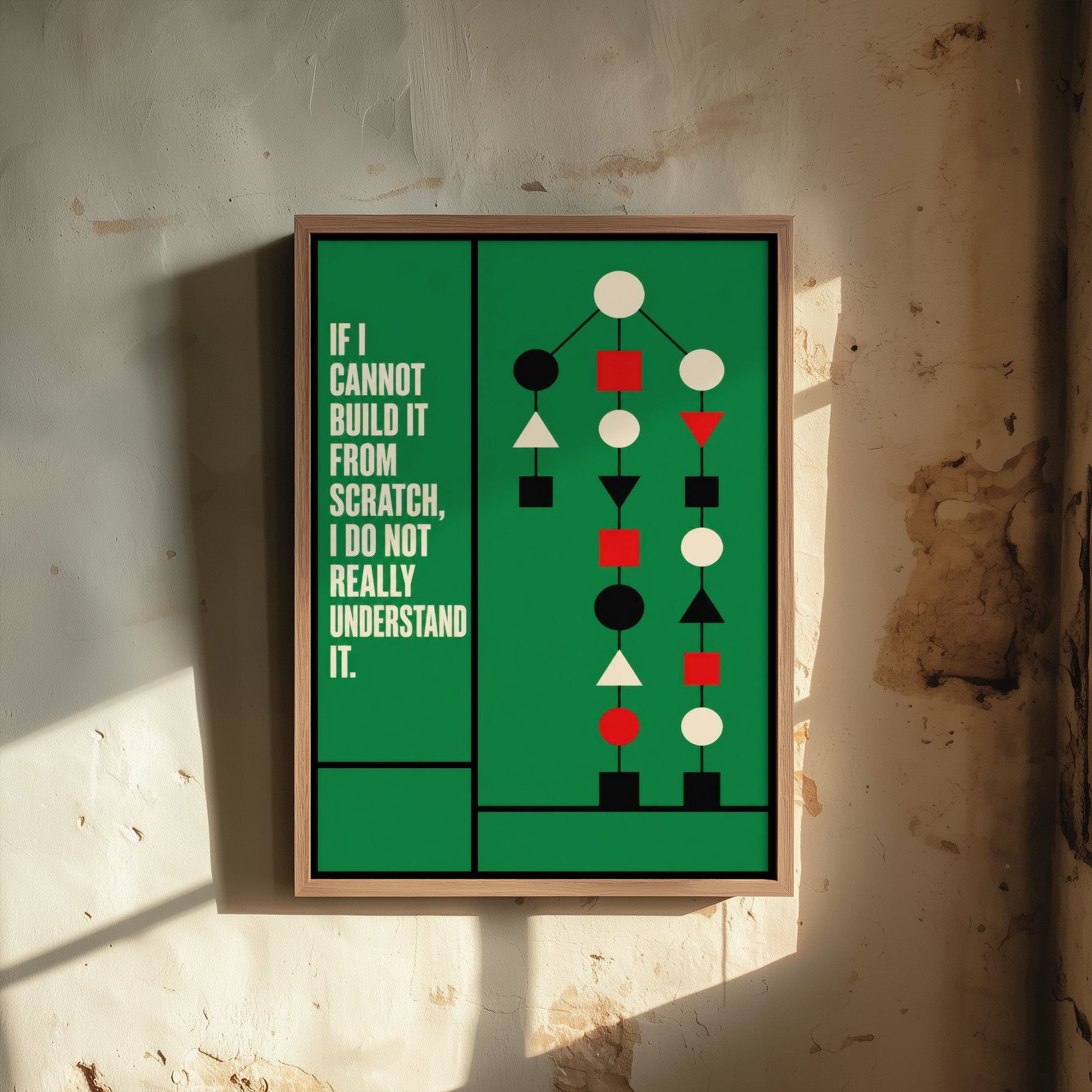 Machine Learning Quote Art Print - If I Cannot Build It I Do Not Understand It - AI Poster Illustration V2 3/3