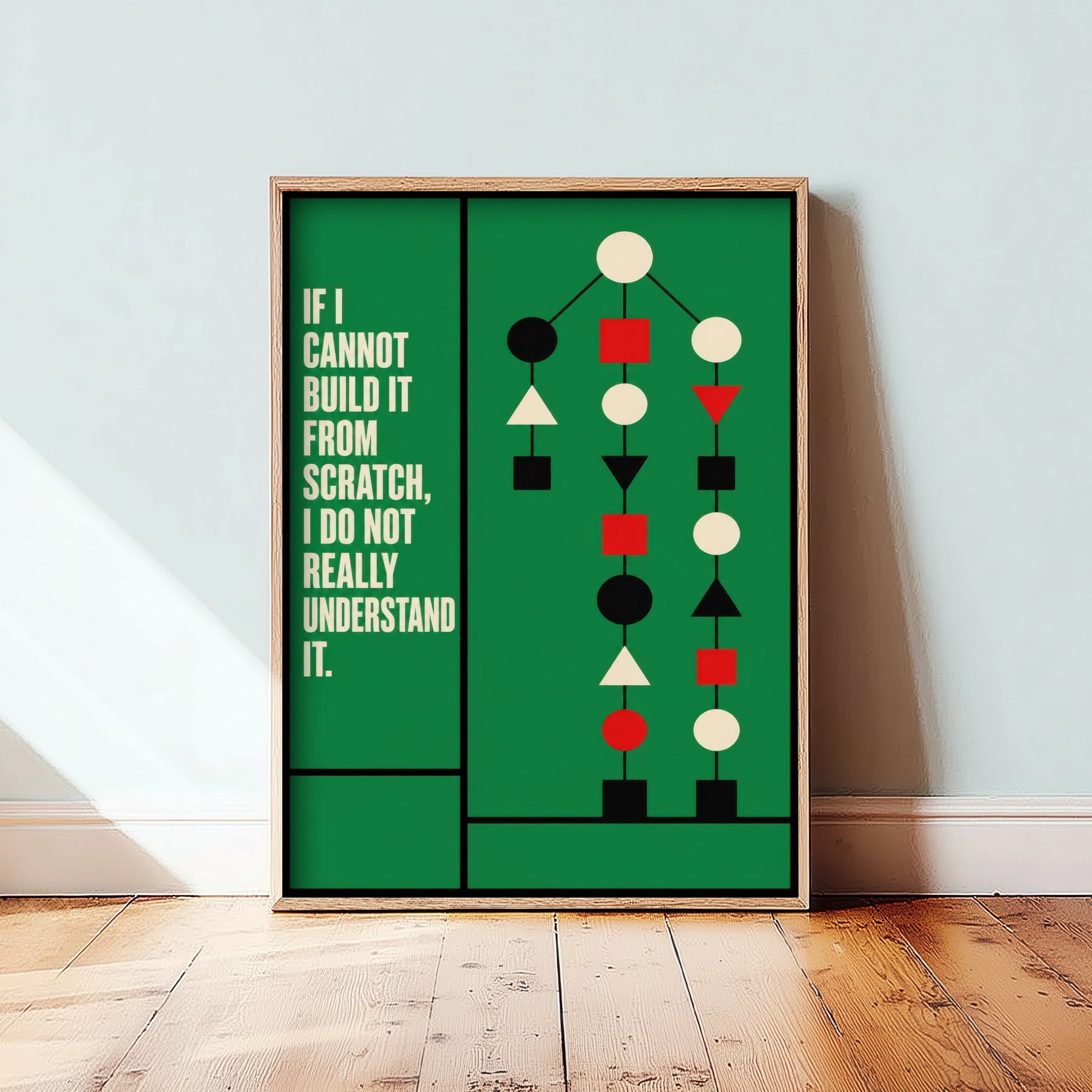 Machine Learning Quote Art Print - If I Cannot Build It I Do Not Understand It - AI Poster Illustration V2 3/3