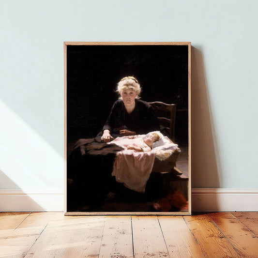 Margaret Bernardine Hall - Fantine (1886) - Classic Painting Art Print - Les Miserables Mother Sleeping Child Victorian Poster