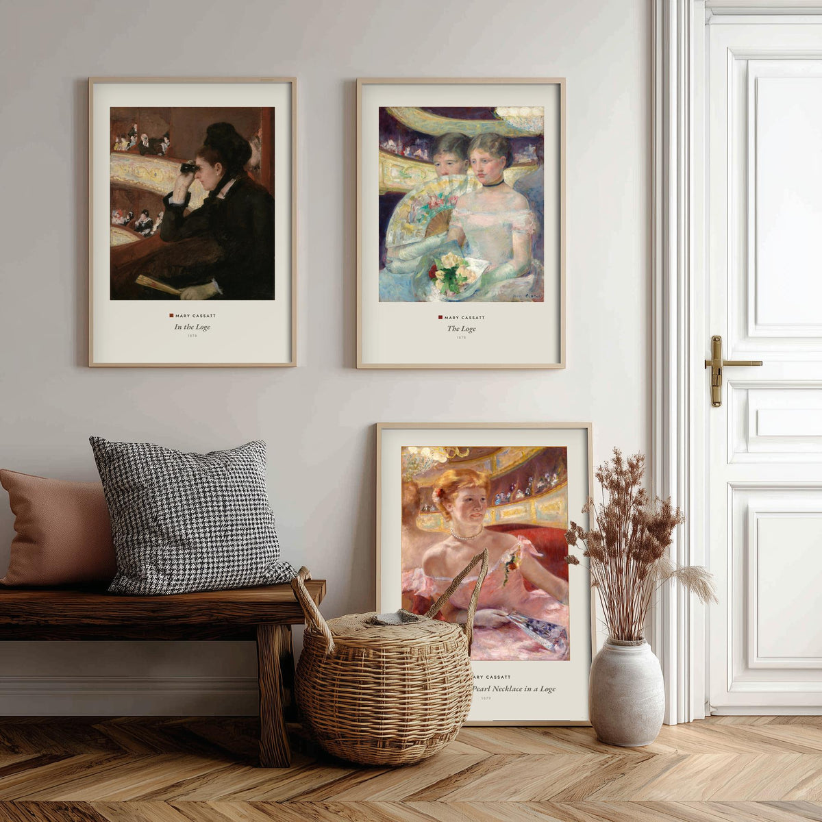 Set of Three Mary Cassatt Art Prints - 3 Opera Theatre Paintings - Poster Giclee Museum - In the Loge, The Loge, Woman with a Pearl Necklace