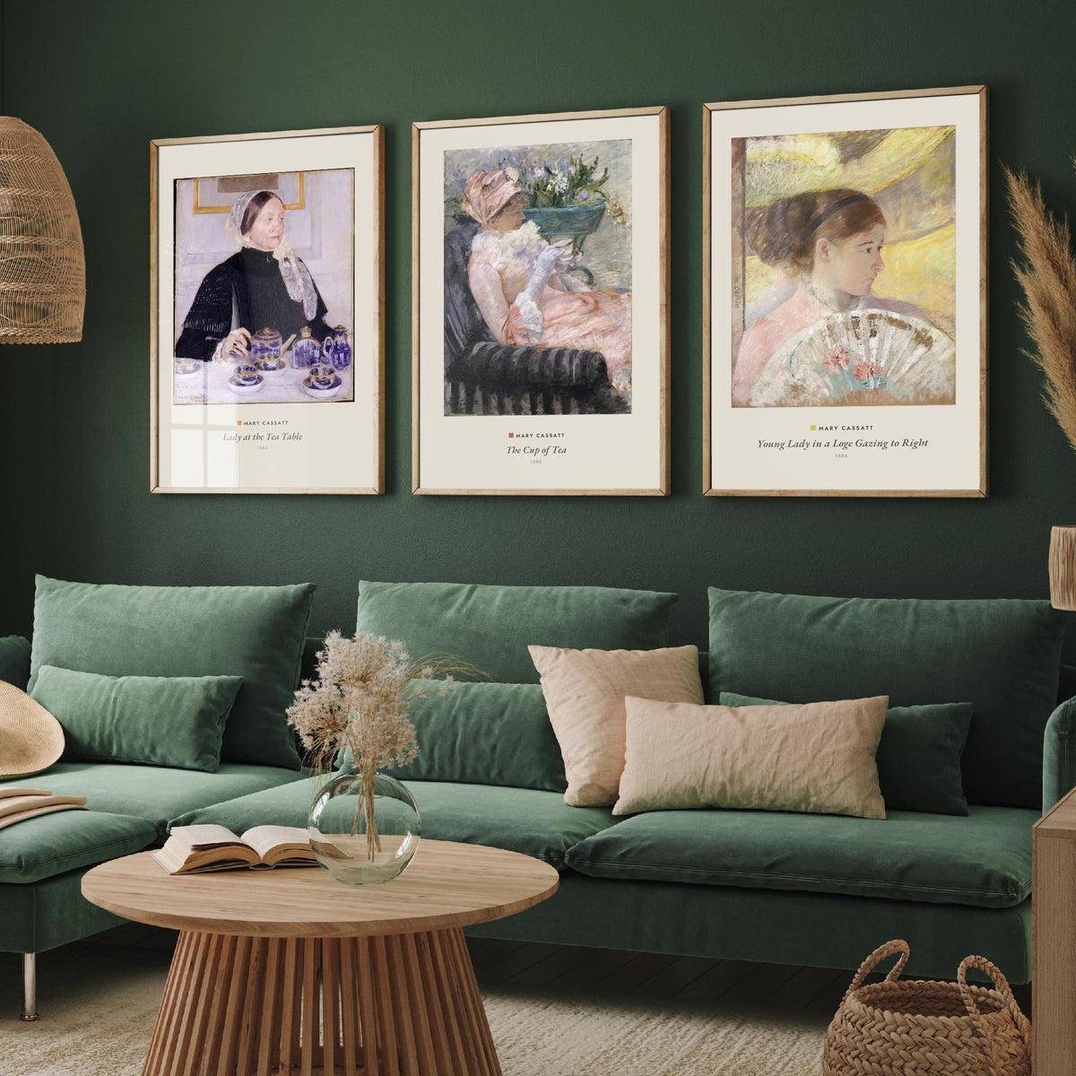 Set of Three Mary Cassatt Art Prints - 3 Elegant Lady Paintings - Poster - Lady at the Tea Table, The Cup of Tea, Young Lady in a Loge
