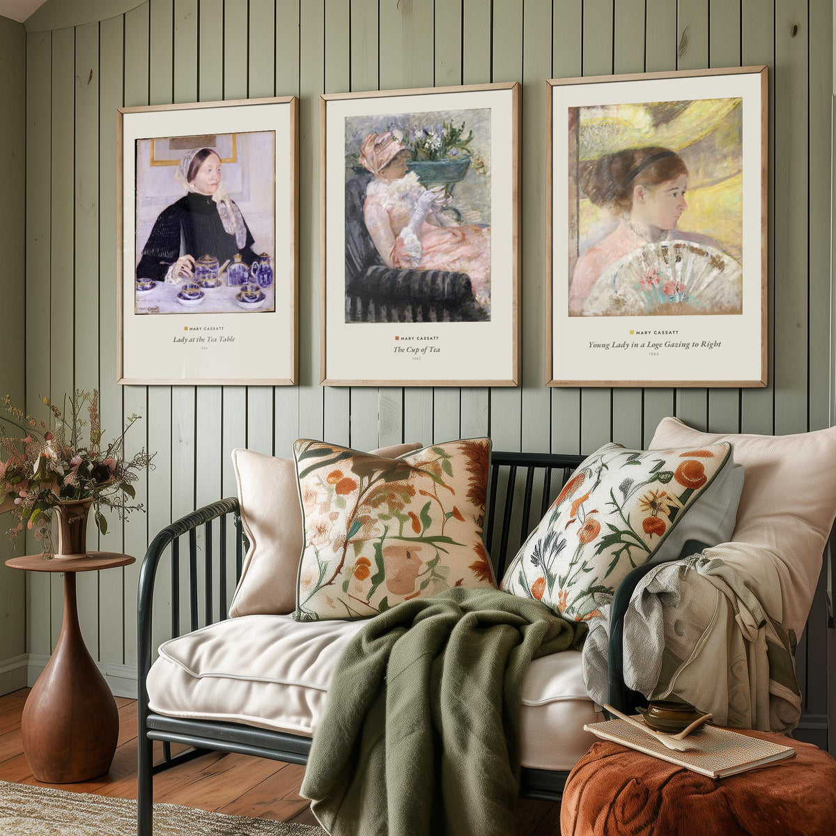 Set of Three Mary Cassatt Art Prints - 3 Elegant Lady Paintings - Poster - Lady at the Tea Table, The Cup of Tea, Young Lady in a Loge