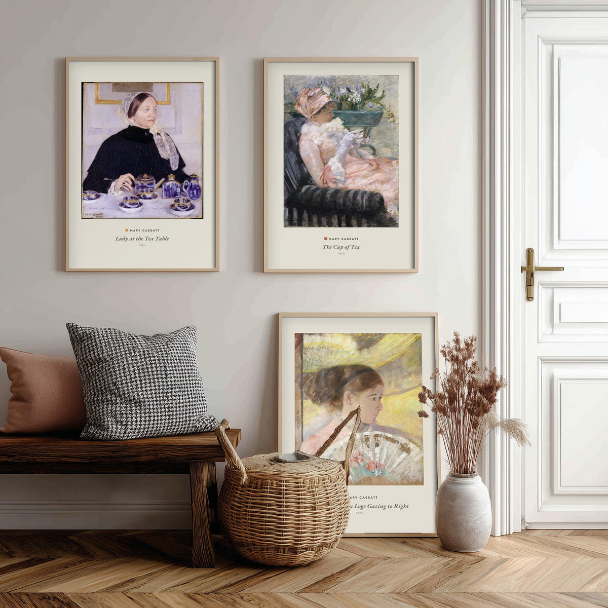 Set of Three Mary Cassatt Art Prints - 3 Elegant Lady Paintings - Poster - Lady at the Tea Table, The Cup of Tea, Young Lady in a Loge
