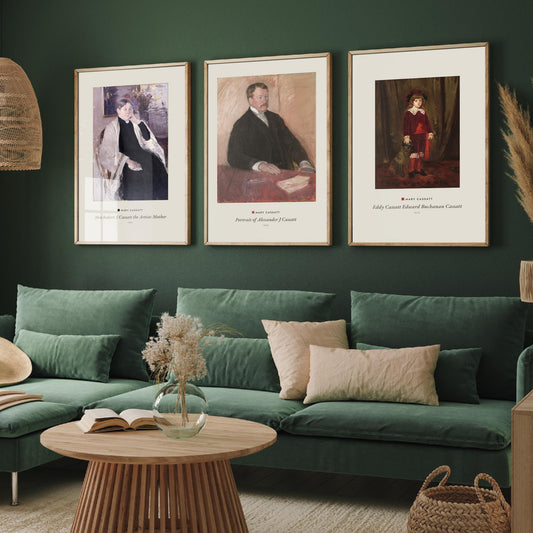Set of Three Mary Cassatt Art Prints - 3 Family Portrait Paintings - Poster Giclee Museum Gift - Mrs Cassatt Alexander Cassatt Eddy Cassatt