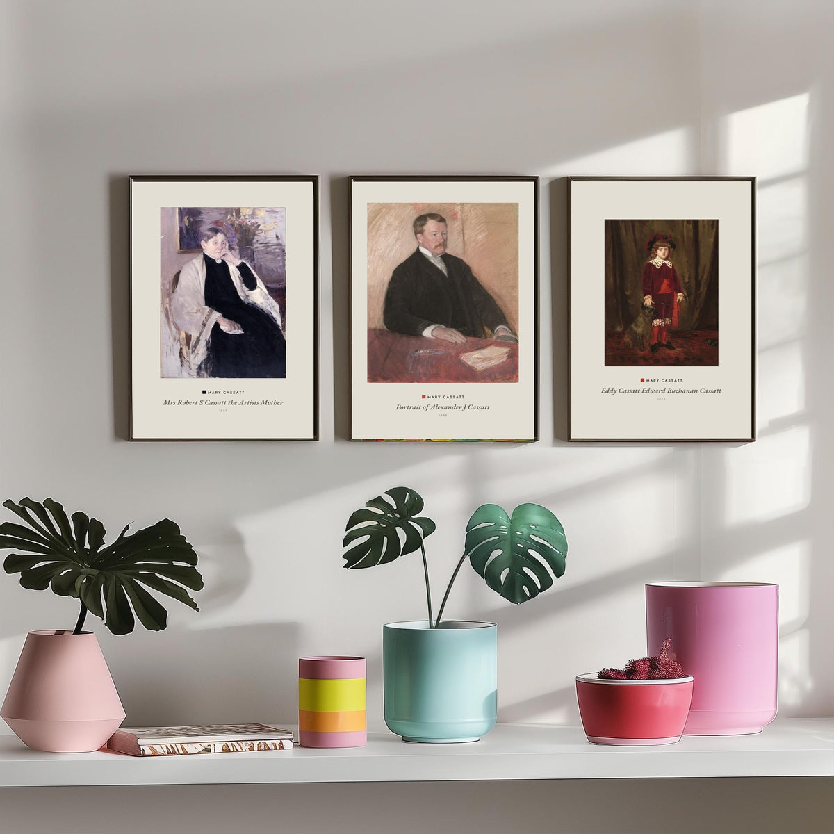 Set of Three Mary Cassatt Art Prints - 3 Family Portrait Paintings - Poster Giclee Museum Gift - Mrs Cassatt Alexander Cassatt Eddy Cassatt