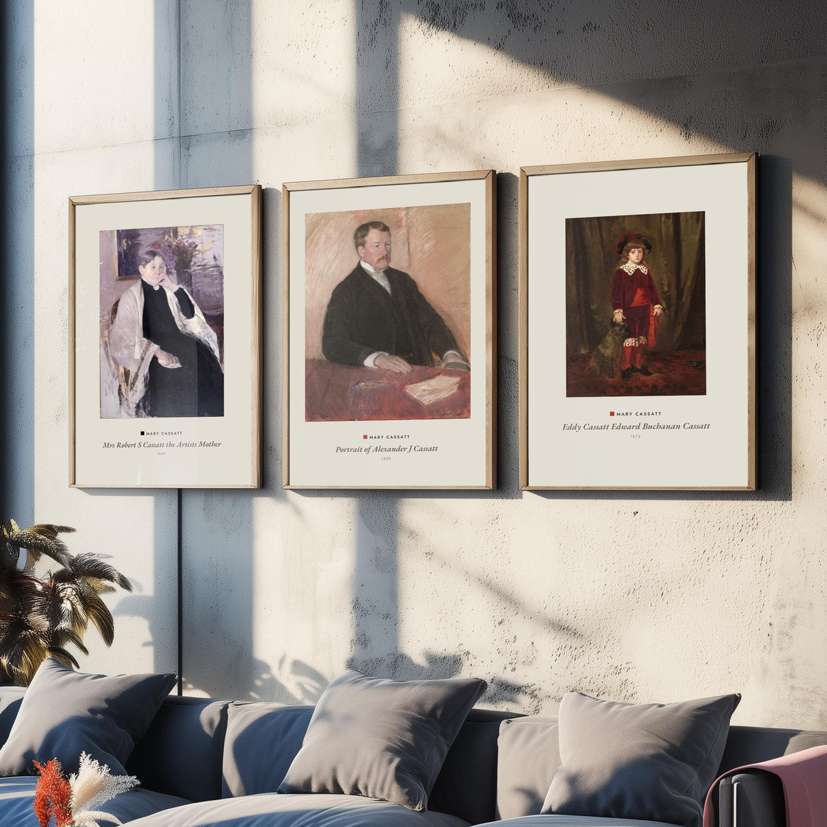 Set of Three Mary Cassatt Art Prints - 3 Family Portrait Paintings - Poster Giclee Museum Gift - Mrs Cassatt Alexander Cassatt Eddy Cassatt