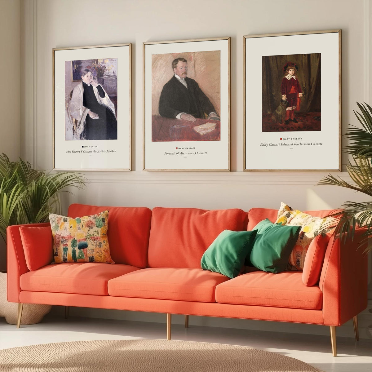 Set of Three Mary Cassatt Art Prints - 3 Family Portrait Paintings - Poster Giclee Museum Gift - Mrs Cassatt Alexander Cassatt Eddy Cassatt
