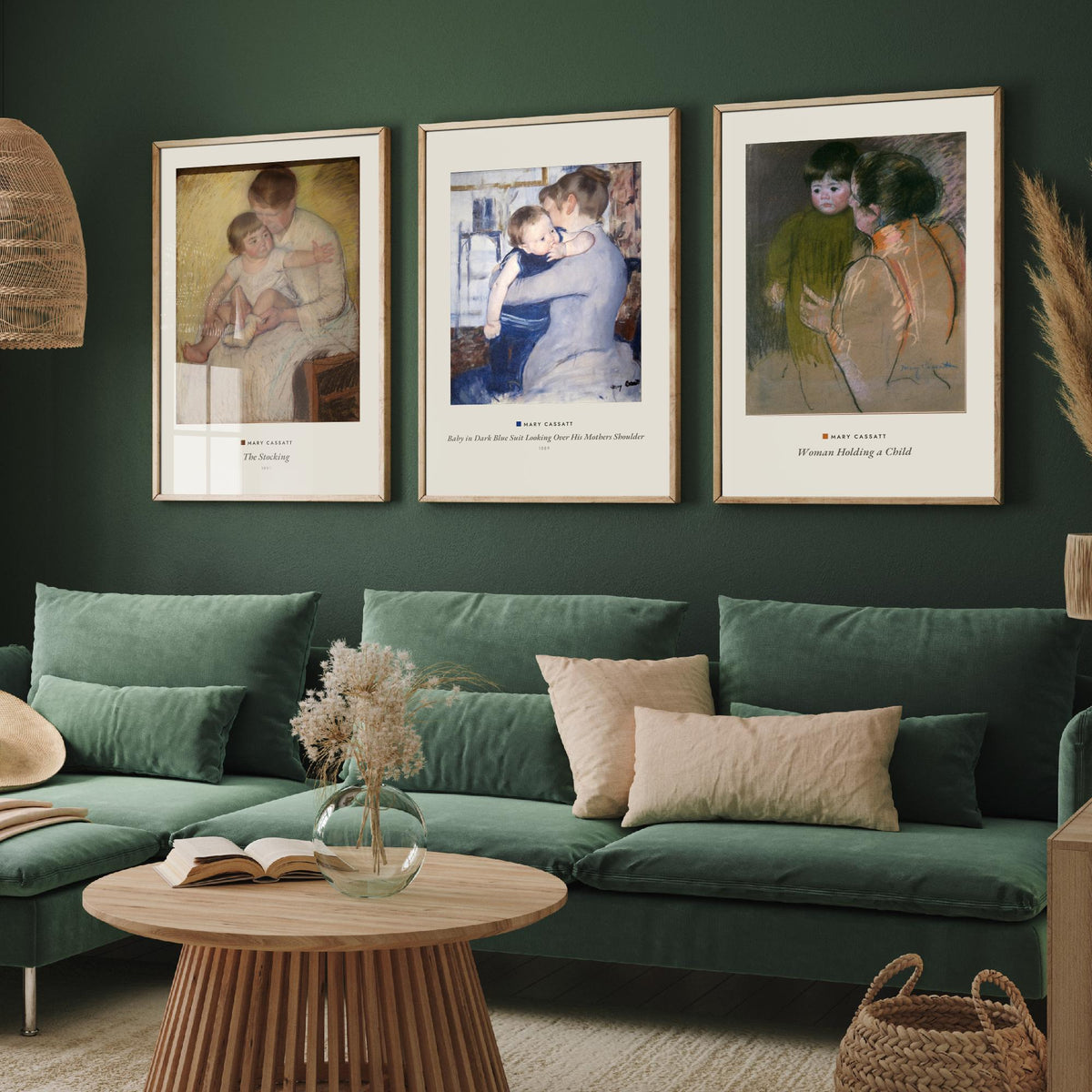 Set of Three Mary Cassatt Art Prints - 3 Mother and Child Paintings - Poster Giclee Museum - Stocking Baby in Blue Suit Woman Holding Child