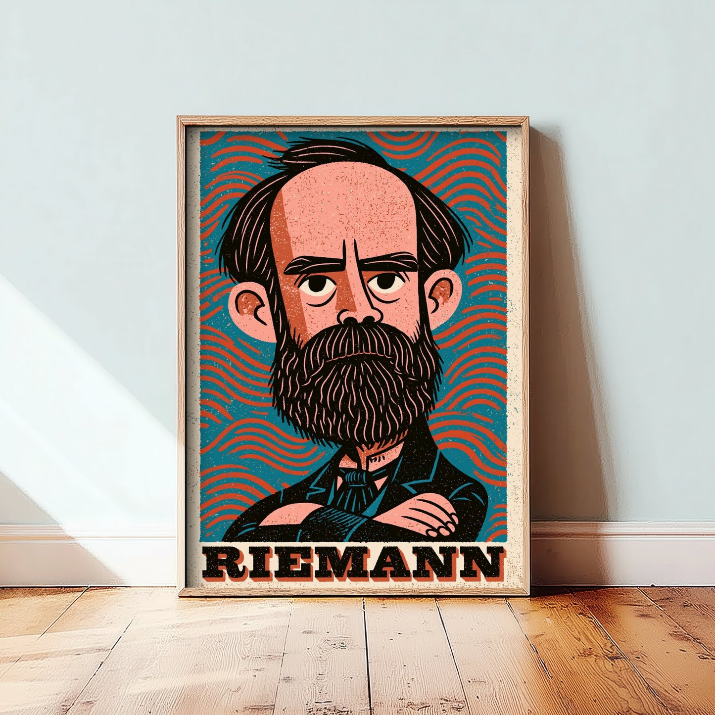 Bernhard Riemann Art Print - Mathematician Portrait Poster - Bold Woodcut Illustration - Maths Science 1/3