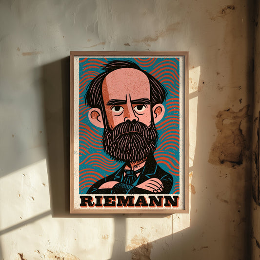 Bernhard Riemann Art Print - Mathematician Portrait Poster - Bold Woodcut Illustration - Maths Science 1/3