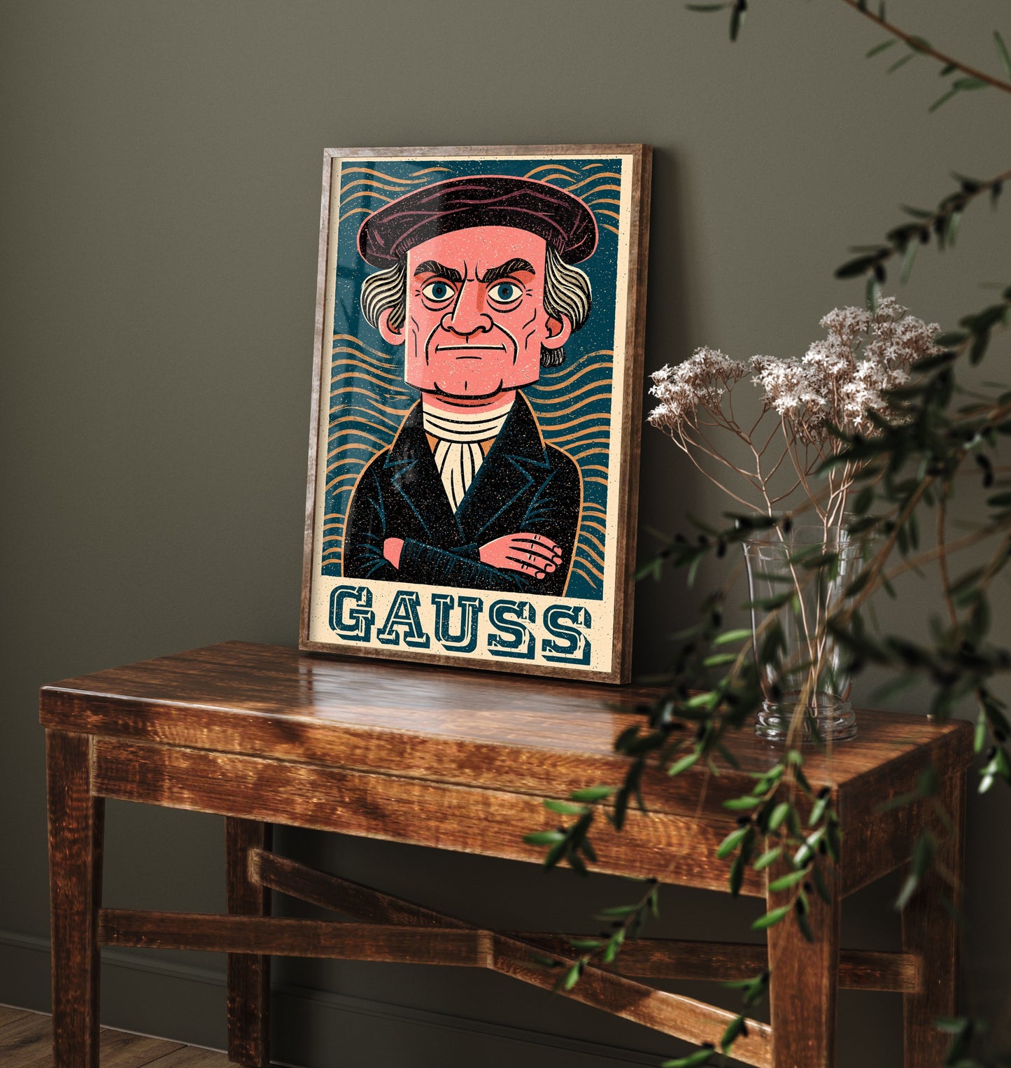 Carl Friedrich Gauss Art Print - Mathematician Portrait Poster - Bold Woodcut Illustration - Maths Science 2/3