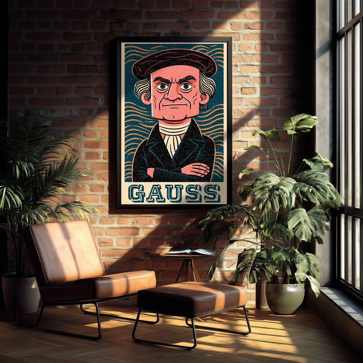Carl Friedrich Gauss Art Print - Mathematician Portrait Poster - Bold Woodcut Illustration - Maths Science 2/3
