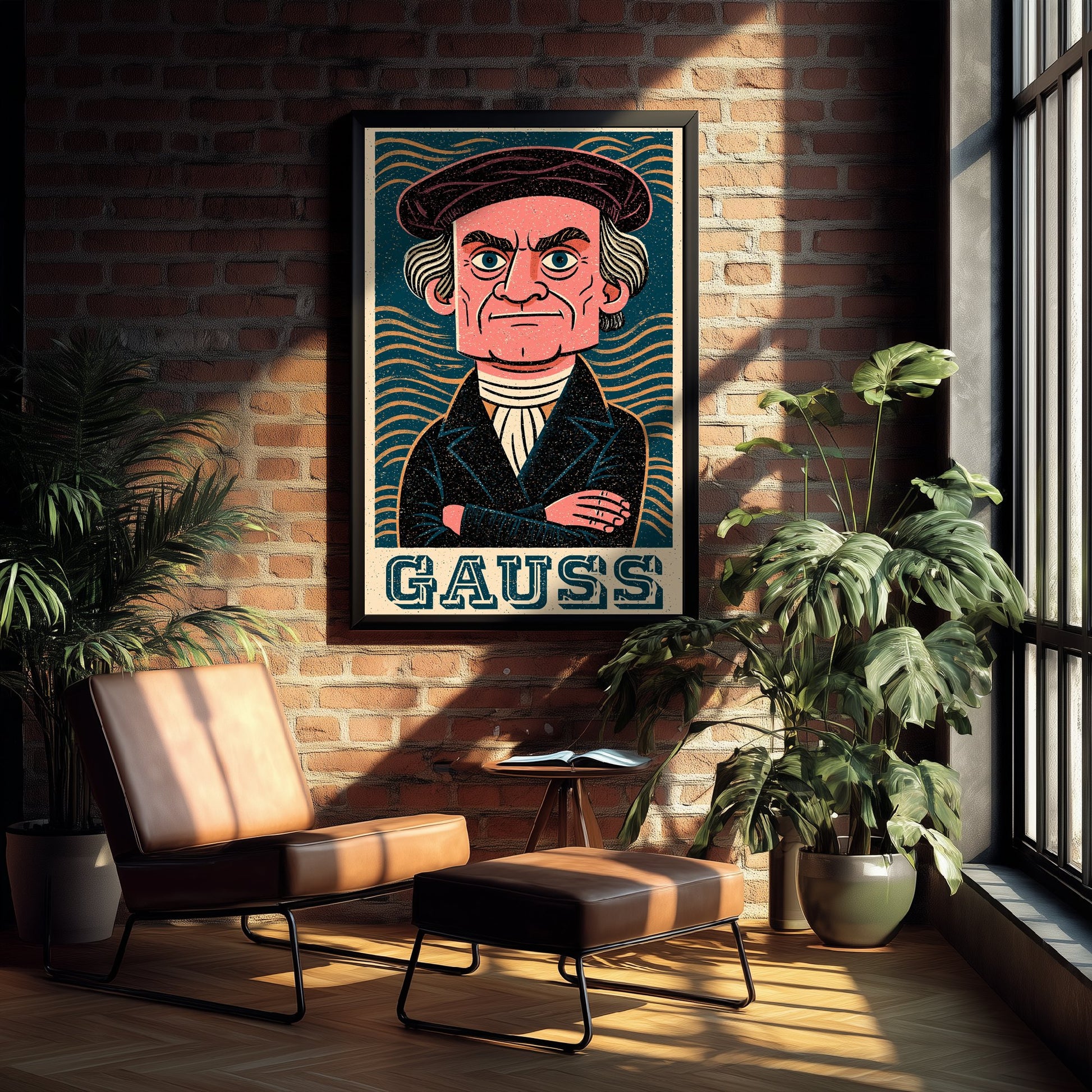Carl Friedrich Gauss Art Print - Mathematician Portrait Poster - Bold Woodcut Illustration - Maths Science 2/3