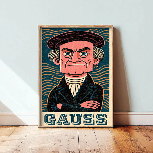 Carl Friedrich Gauss Art Print - Mathematician Portrait Poster - Bold Woodcut Illustration - Maths Science 2/3