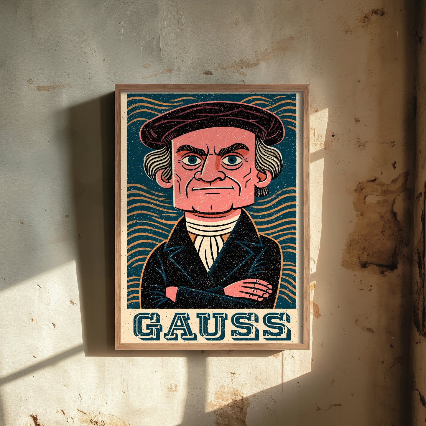 Carl Friedrich Gauss Art Print - Mathematician Portrait Poster - Bold Woodcut Illustration - Maths Science 2/3