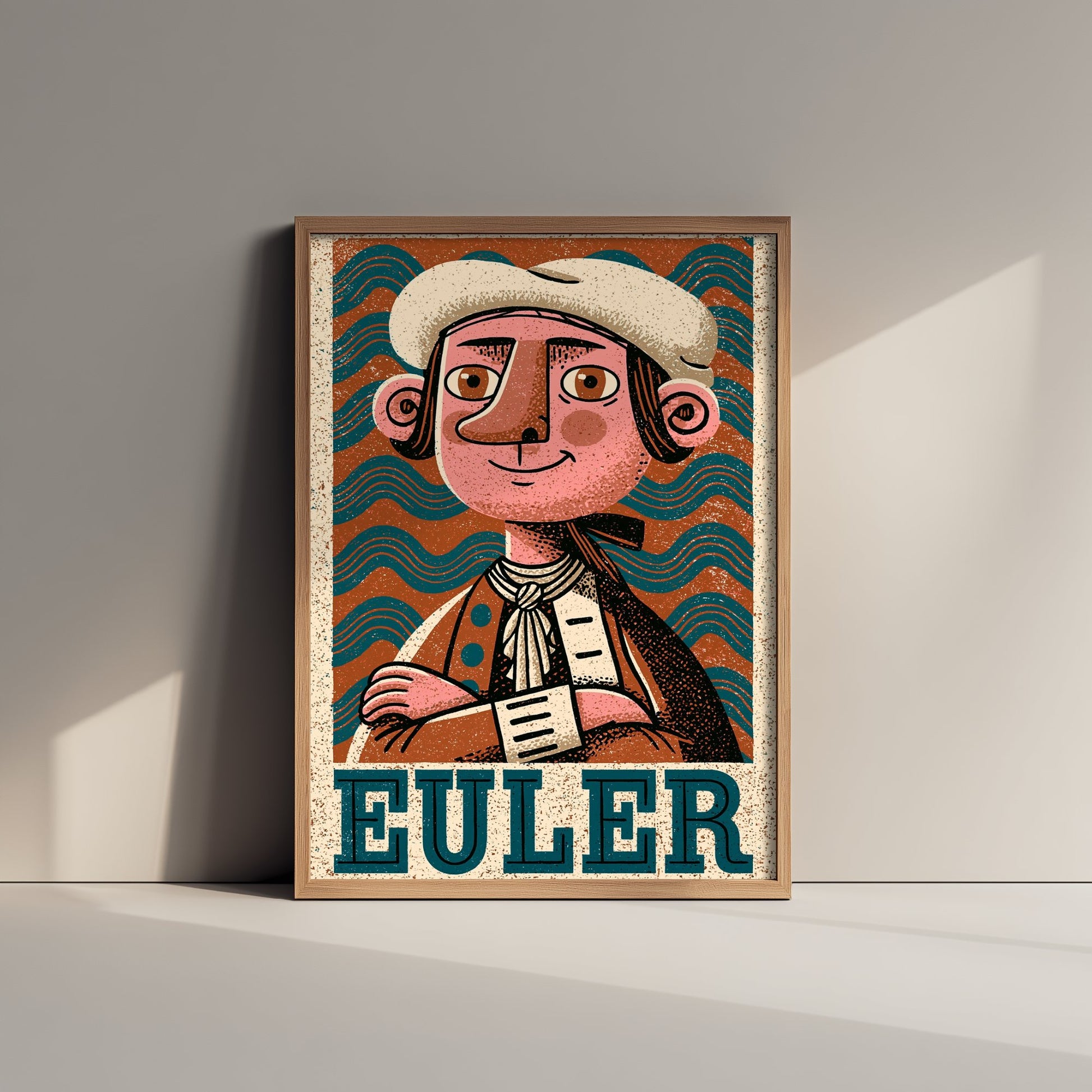 Leonhard Euler Art Print - Mathematician Portrait Poster - Bold Woodcut Illustration - Maths Science 3/3