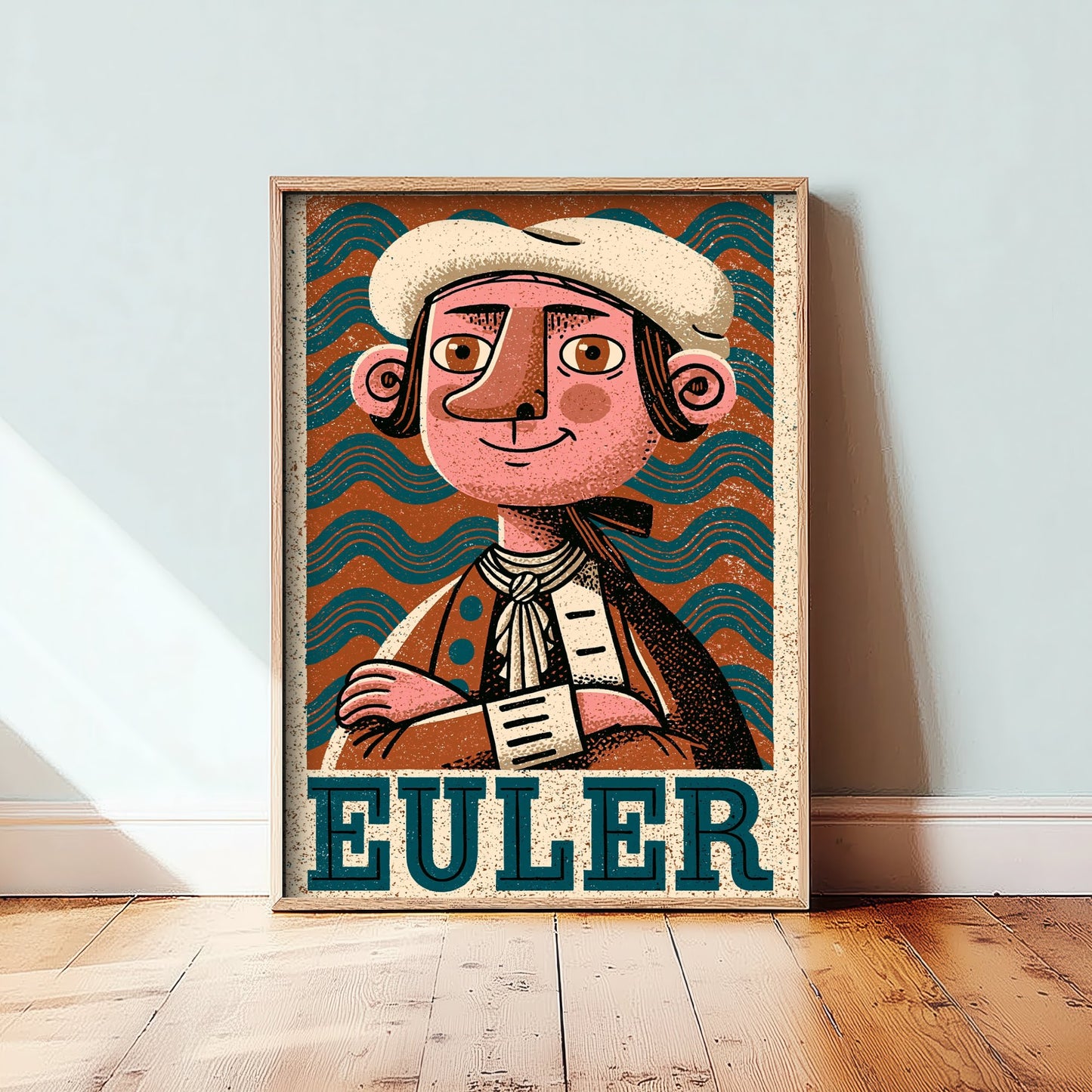 Leonhard Euler Art Print - Mathematician Portrait Poster - Bold Woodcut Illustration - Maths Science 3/3