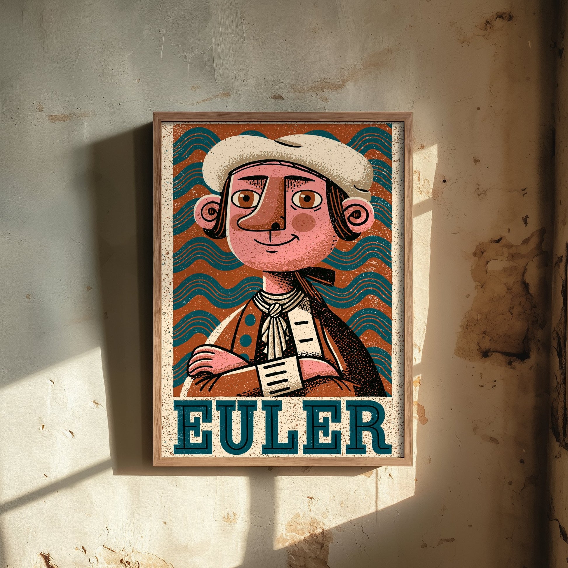 Leonhard Euler Art Print - Mathematician Portrait Poster - Bold Woodcut Illustration - Maths Science 3/3