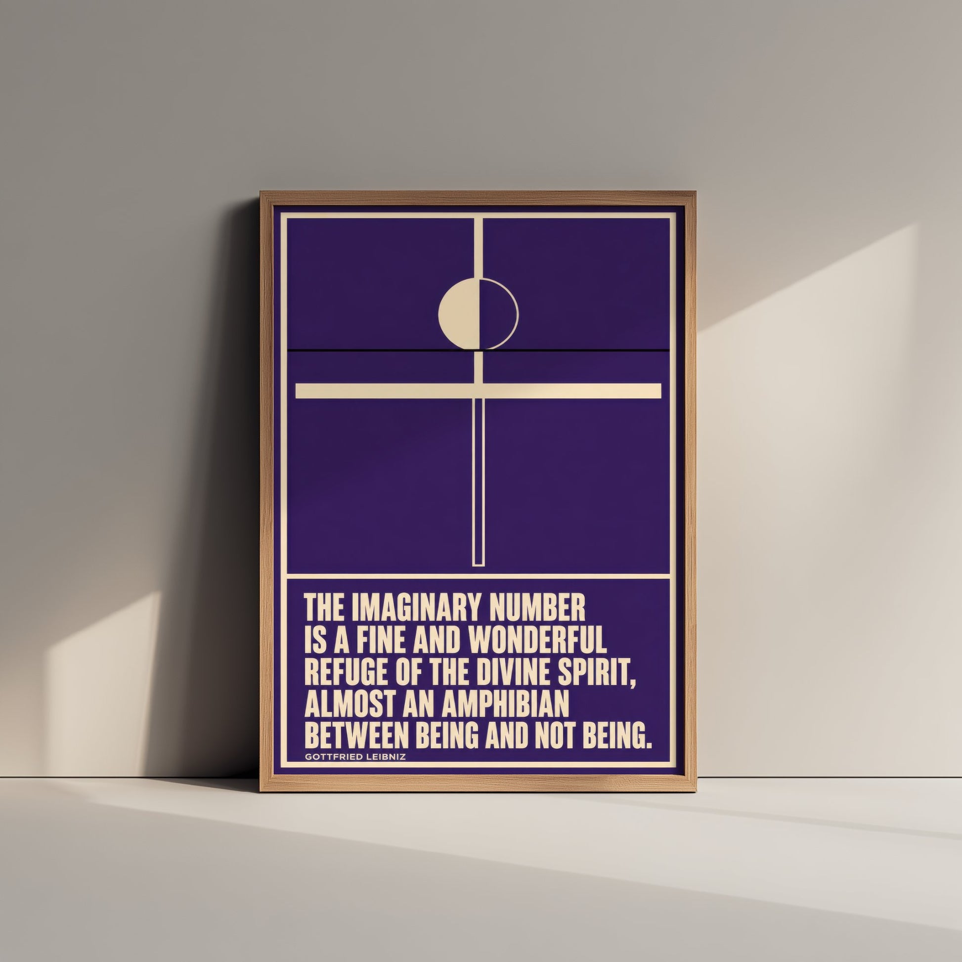 Gottfried Leibniz Quote Art Print - Imaginary Number Refuge of the Divine Spirit - Maths Poster Illustration V1 2/3