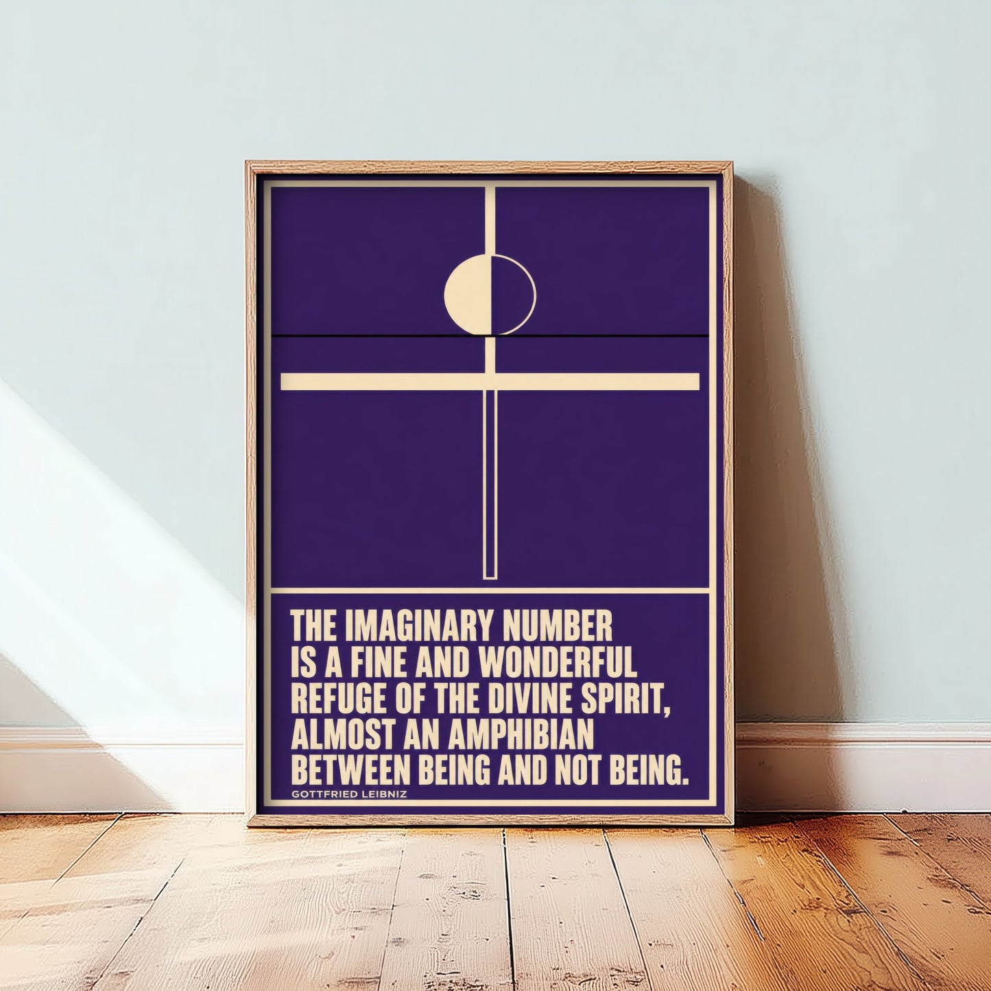 Gottfried Leibniz Quote Art Print - Imaginary Number Refuge of the Divine Spirit - Maths Poster Illustration V1 2/3