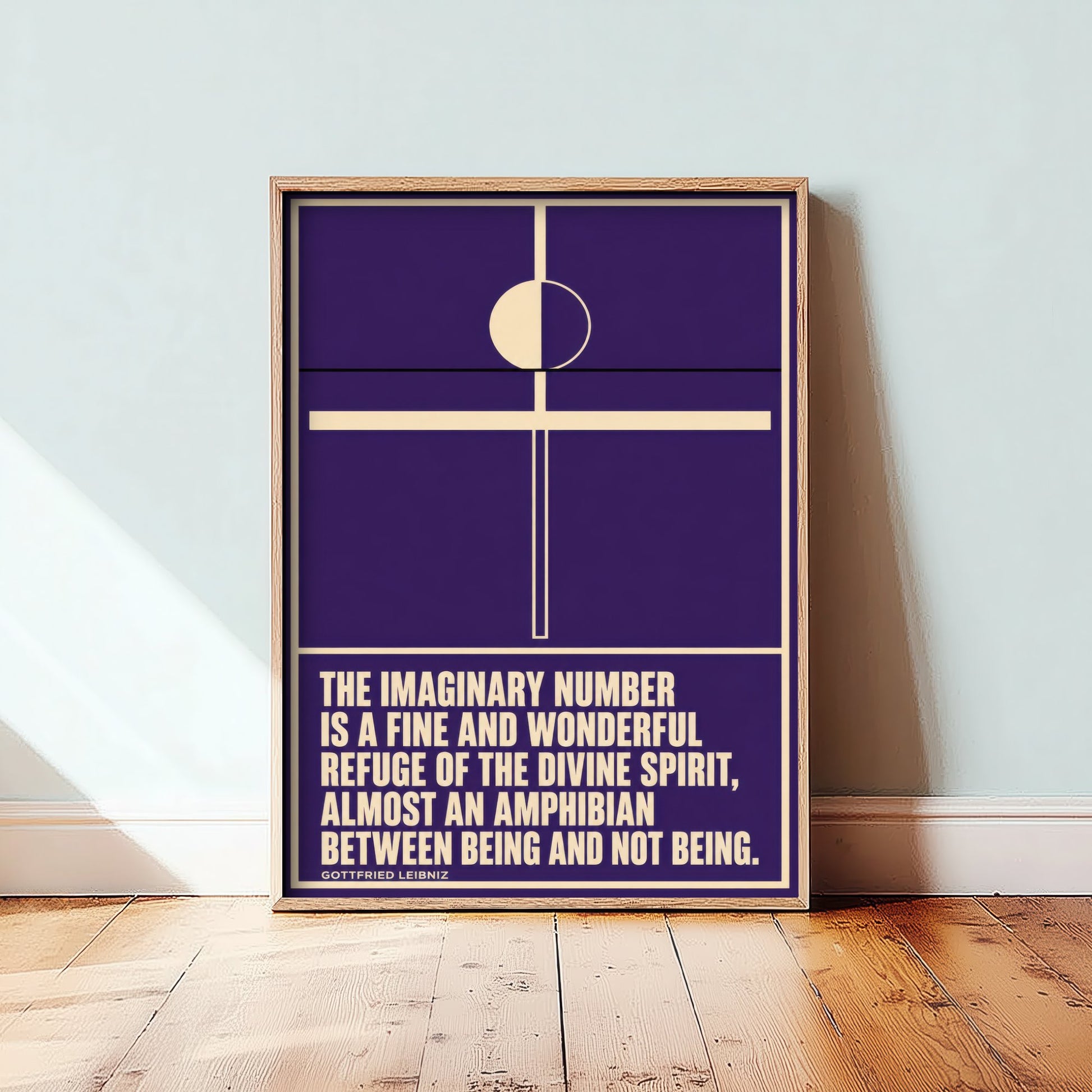 Gottfried Leibniz Quote Art Print - Imaginary Number Refuge of the Divine Spirit - Maths Poster Illustration V1 2/3