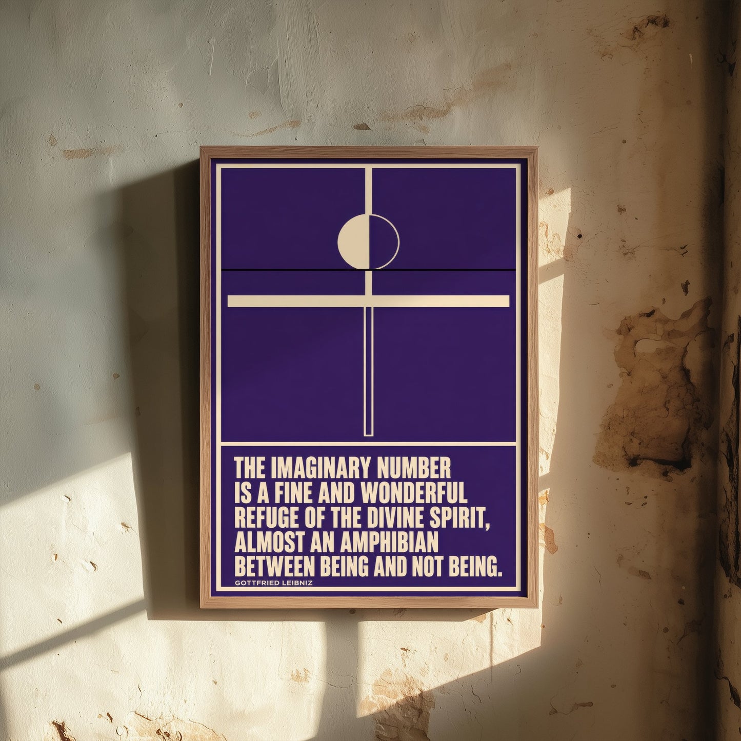 Gottfried Leibniz Quote Art Print - Imaginary Number Refuge of the Divine Spirit - Maths Poster Illustration V1 2/3