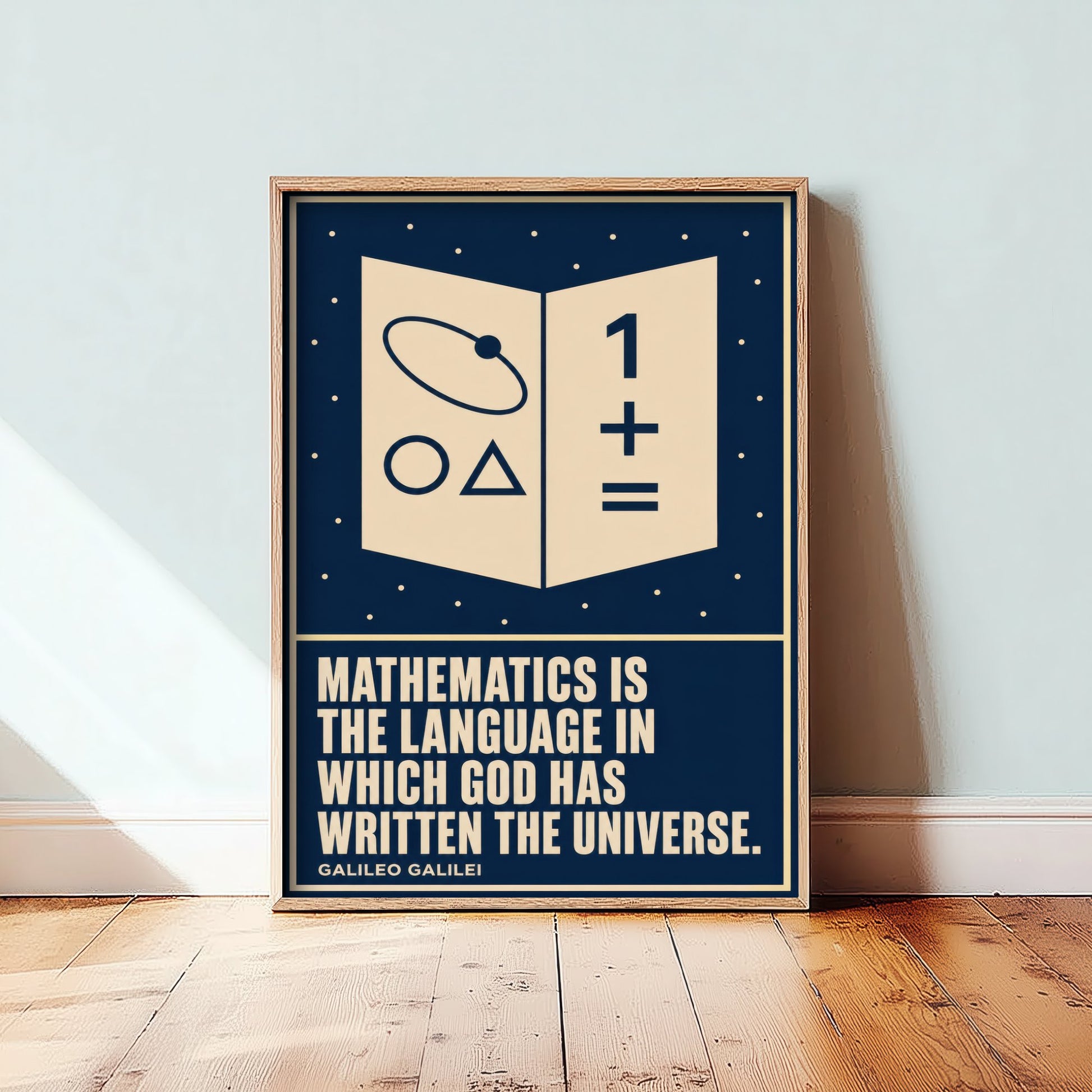 Galileo Galilei Quote Art Print - Mathematics Is the Language God Wrote the Universe - Poster Illustration V1 3/3
