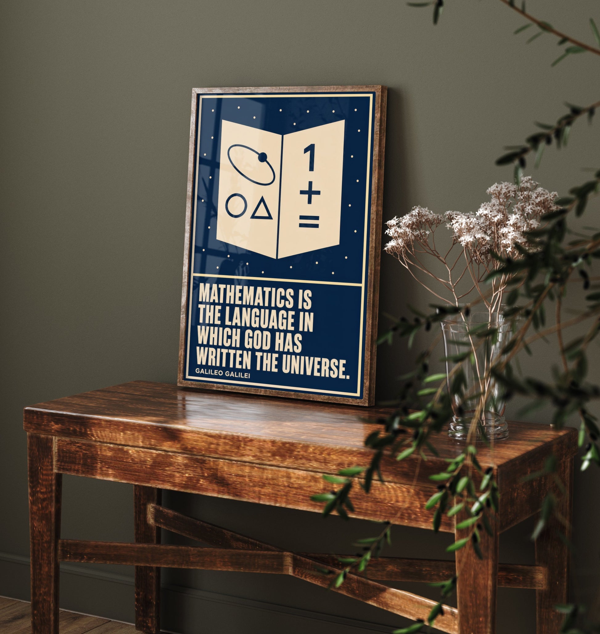 Galileo Galilei Quote Art Print - Mathematics Is the Language God Wrote the Universe - Poster Illustration V1 3/3