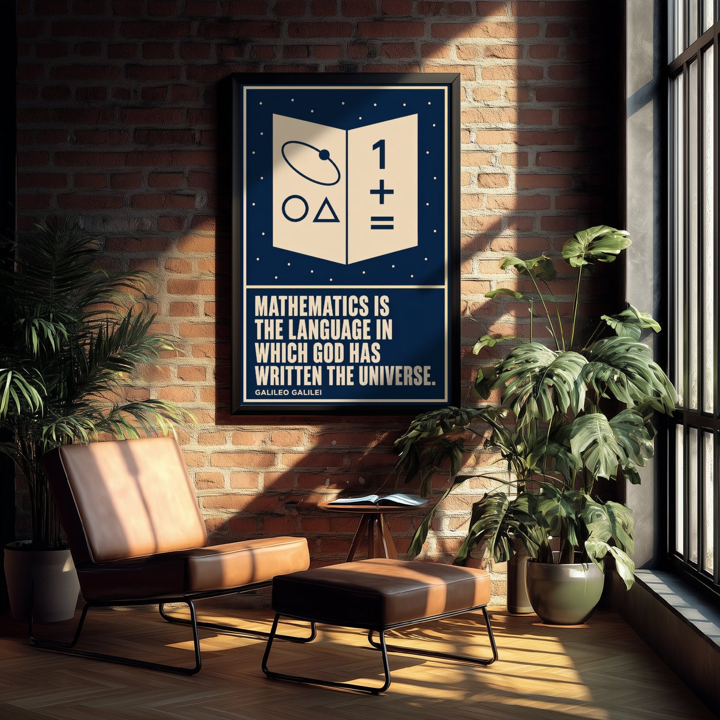 Galileo Galilei Quote Art Print - Mathematics Is the Language God Wrote the Universe - Poster Illustration V1 3/3