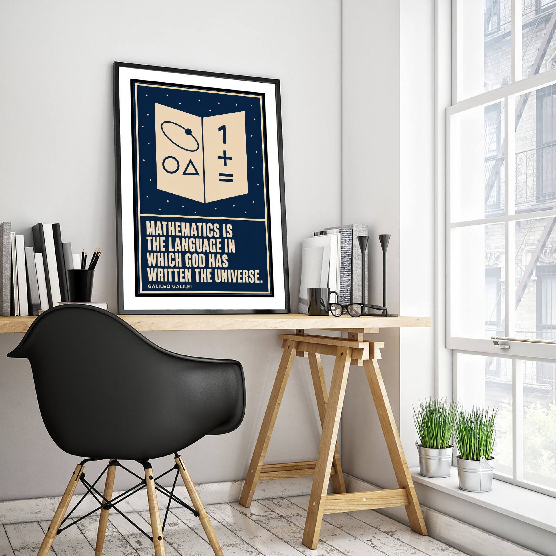 Galileo Galilei Quote Art Print - Mathematics Is the Language God Wrote the Universe - Poster Illustration V1 3/3
