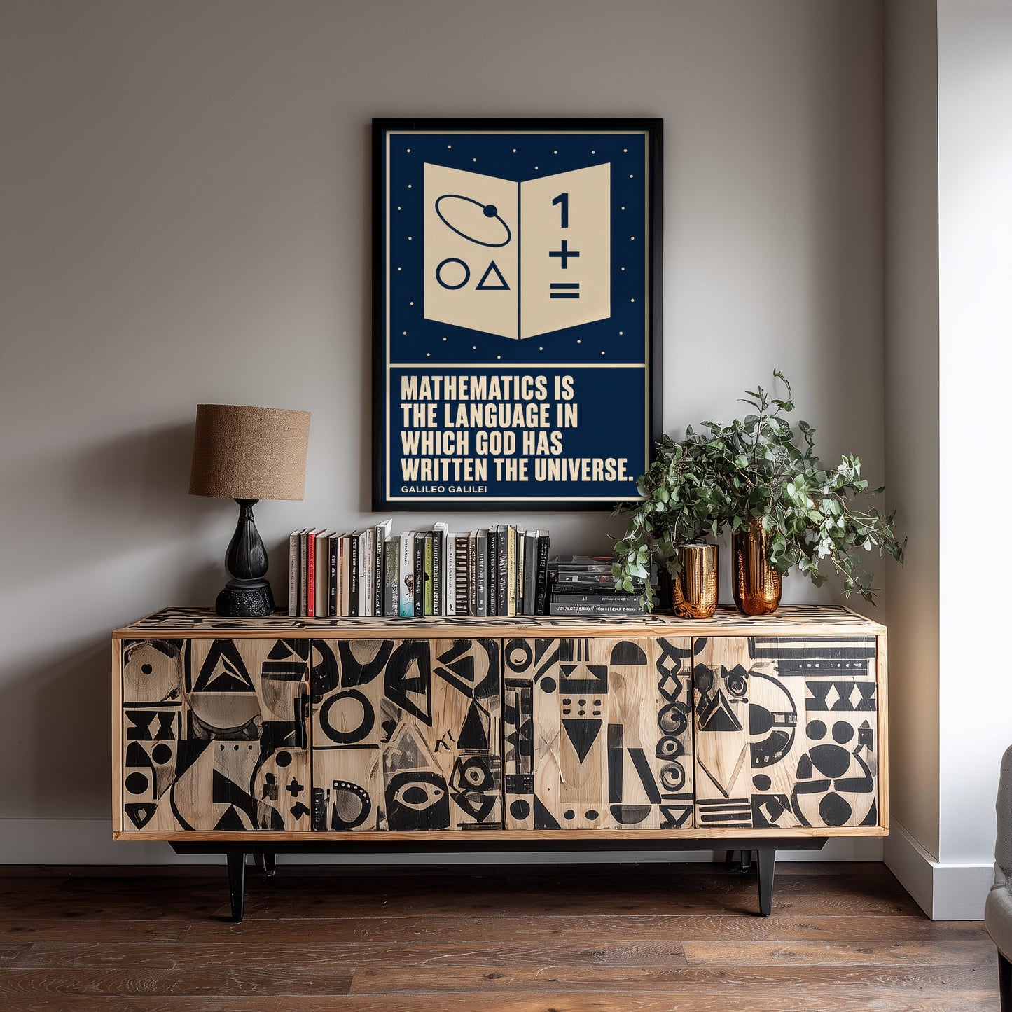 Galileo Galilei Quote Art Print - Mathematics Is the Language God Wrote the Universe - Poster Illustration V1 3/3