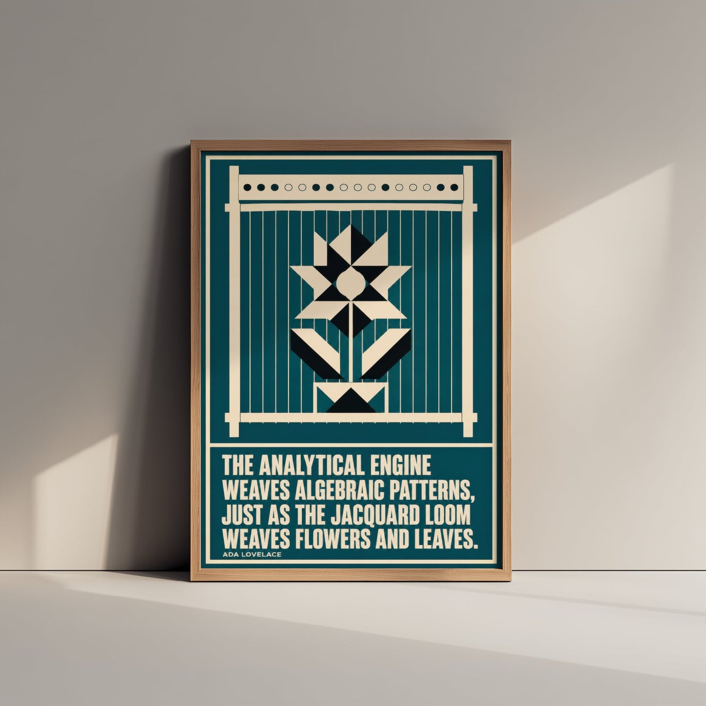 Ada Lovelace Quote Art Print - The Analytical Engine Weaves Algebraic Patterns - Maths Poster Illustration V2 1/3