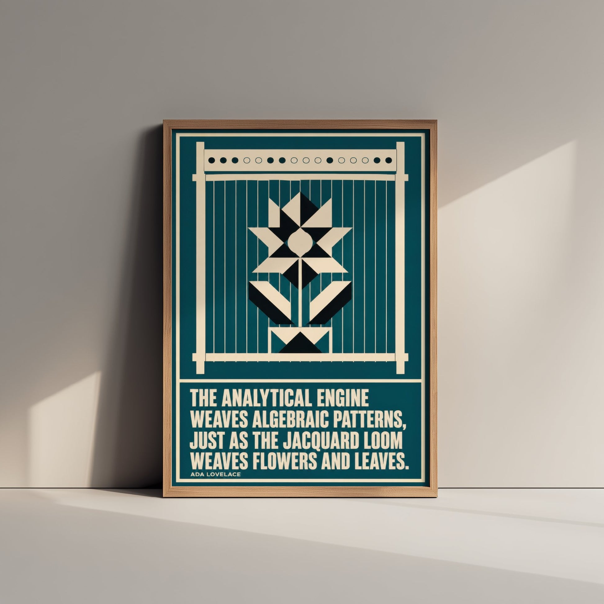 Ada Lovelace Quote Art Print - The Analytical Engine Weaves Algebraic Patterns - Maths Poster Illustration V2 1/3