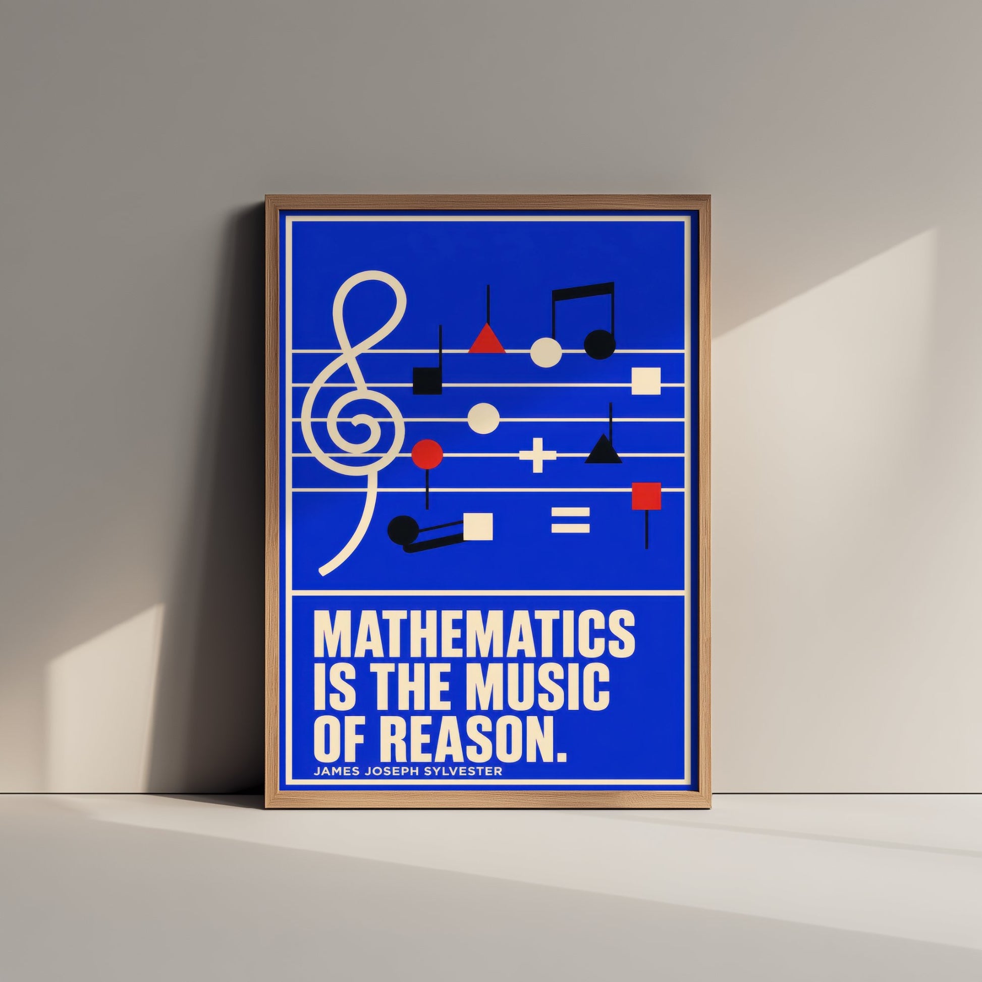 James Joseph Sylvester Quote Art Print - Mathematics Is the Music of Reason - Maths Poster Illustration V2 2/3