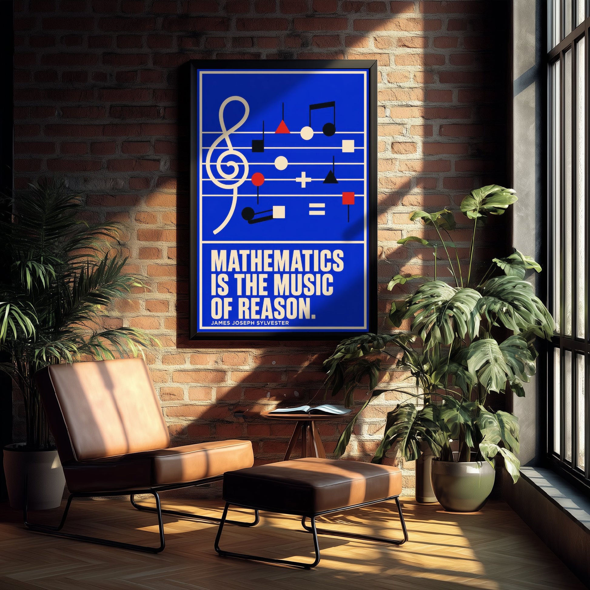 James Joseph Sylvester Quote Art Print - Mathematics Is the Music of Reason - Maths Poster Illustration V2 2/3