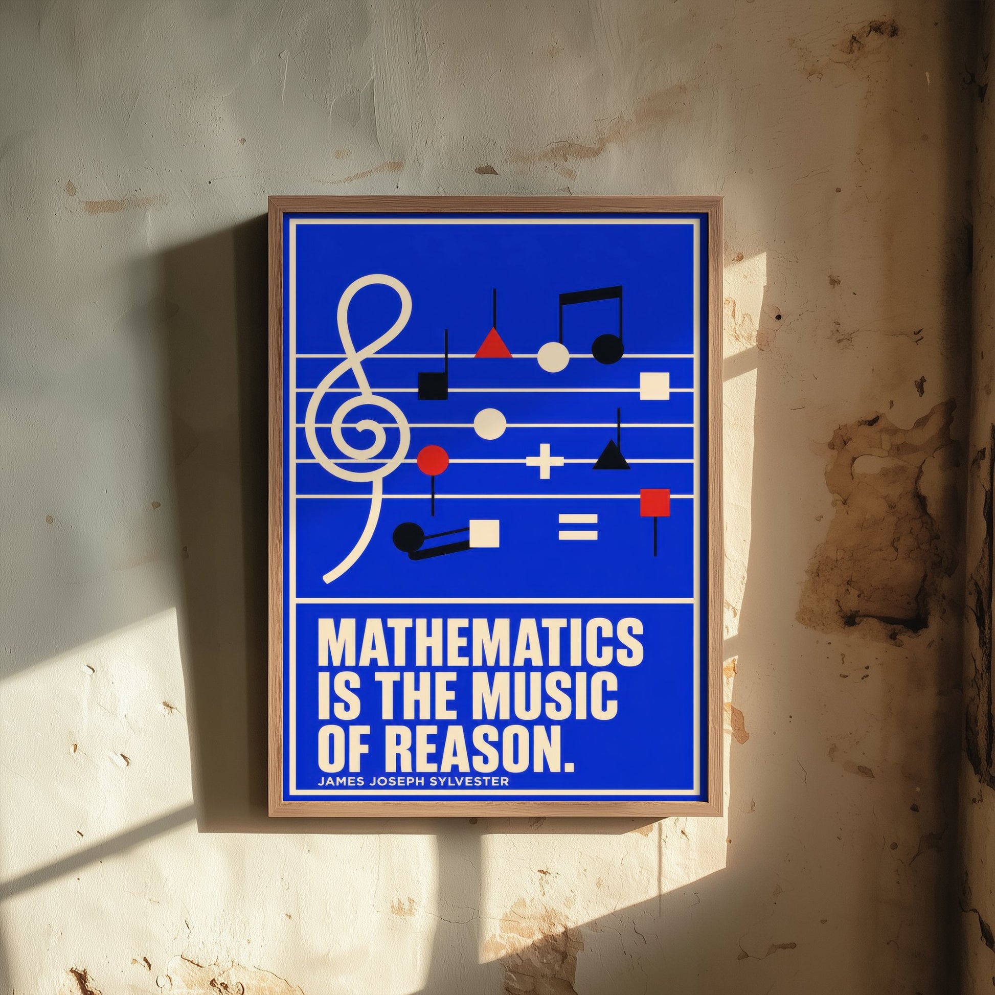 James Joseph Sylvester Quote Art Print - Mathematics Is the Music of Reason - Maths Poster Illustration V2 2/3