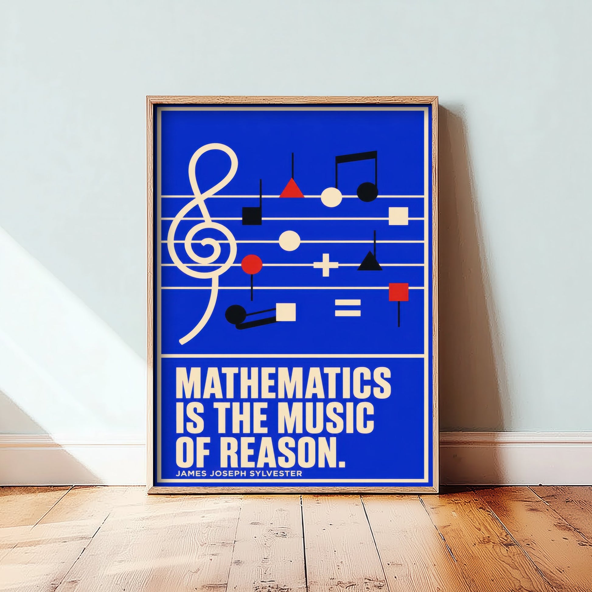 James Joseph Sylvester Quote Art Print - Mathematics Is the Music of Reason - Maths Poster Illustration V2 2/3