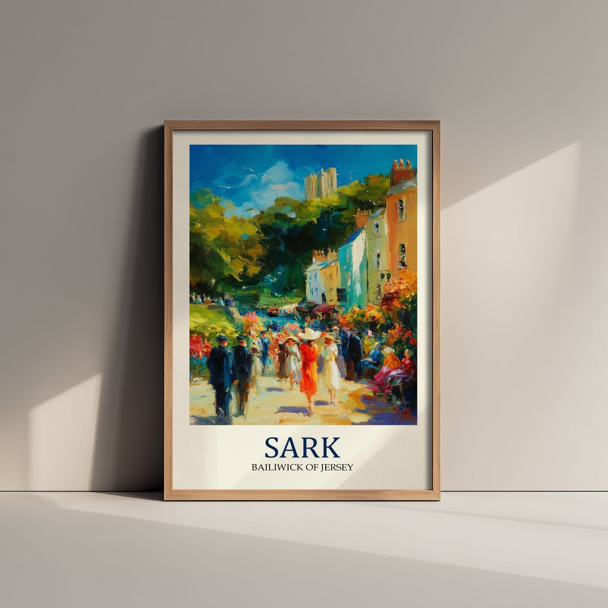 Sark Channel Islands Travel Poster - Impressionist Village Art Print - Colourful Street Painting - Island Life 3/3