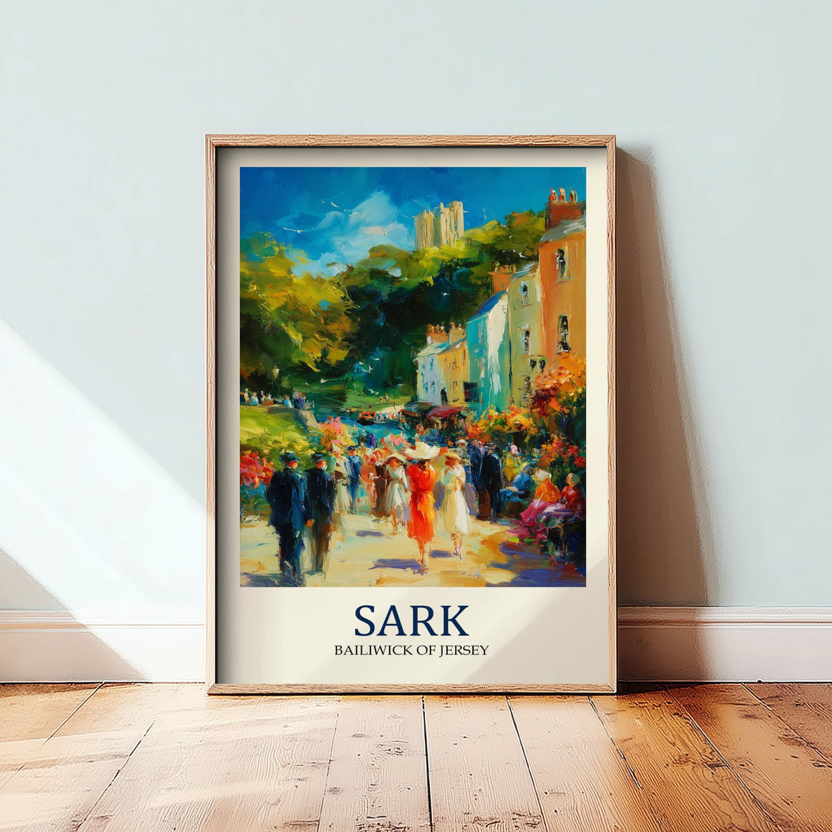 Sark Channel Islands Travel Poster - Impressionist Village Art Print - Colourful Street Painting - Island Life 3/3