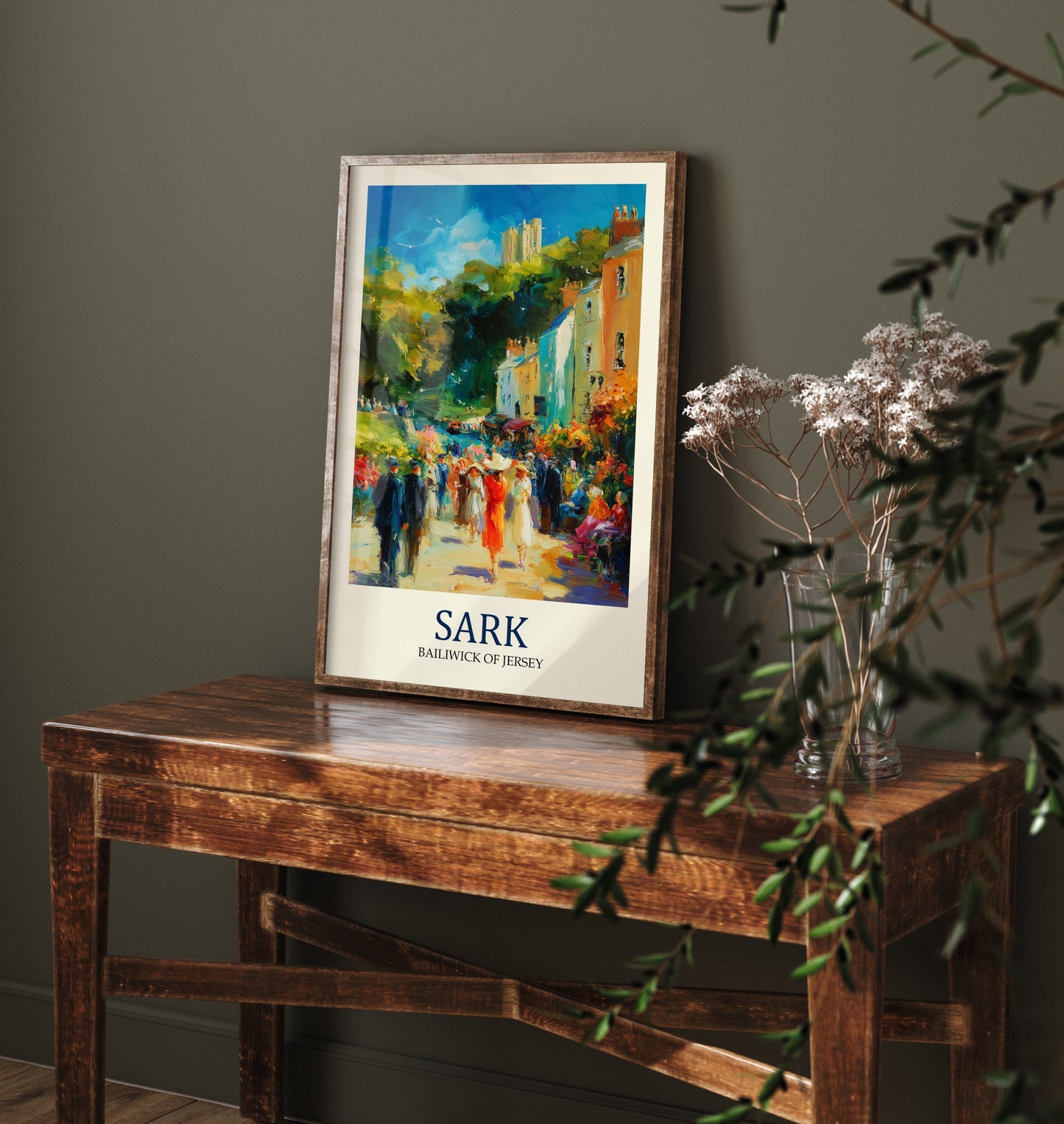 Sark Channel Islands Travel Poster - Impressionist Village Art Print - Colourful Street Painting - Island Life 3/3