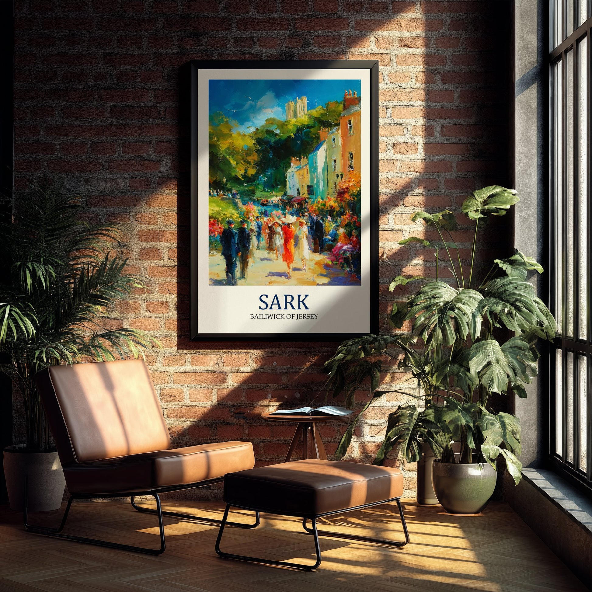 Sark Channel Islands Travel Poster - Impressionist Village Art Print - Colourful Street Painting - Island Life 3/3