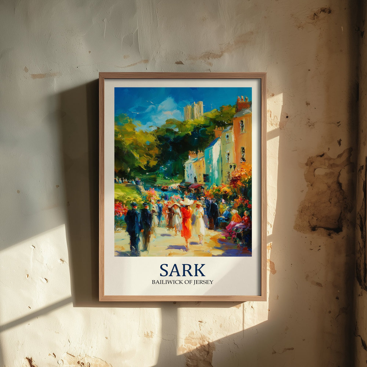 Sark Channel Islands Travel Poster - Impressionist Village Art Print - Colourful Street Painting - Island Life 3/3
